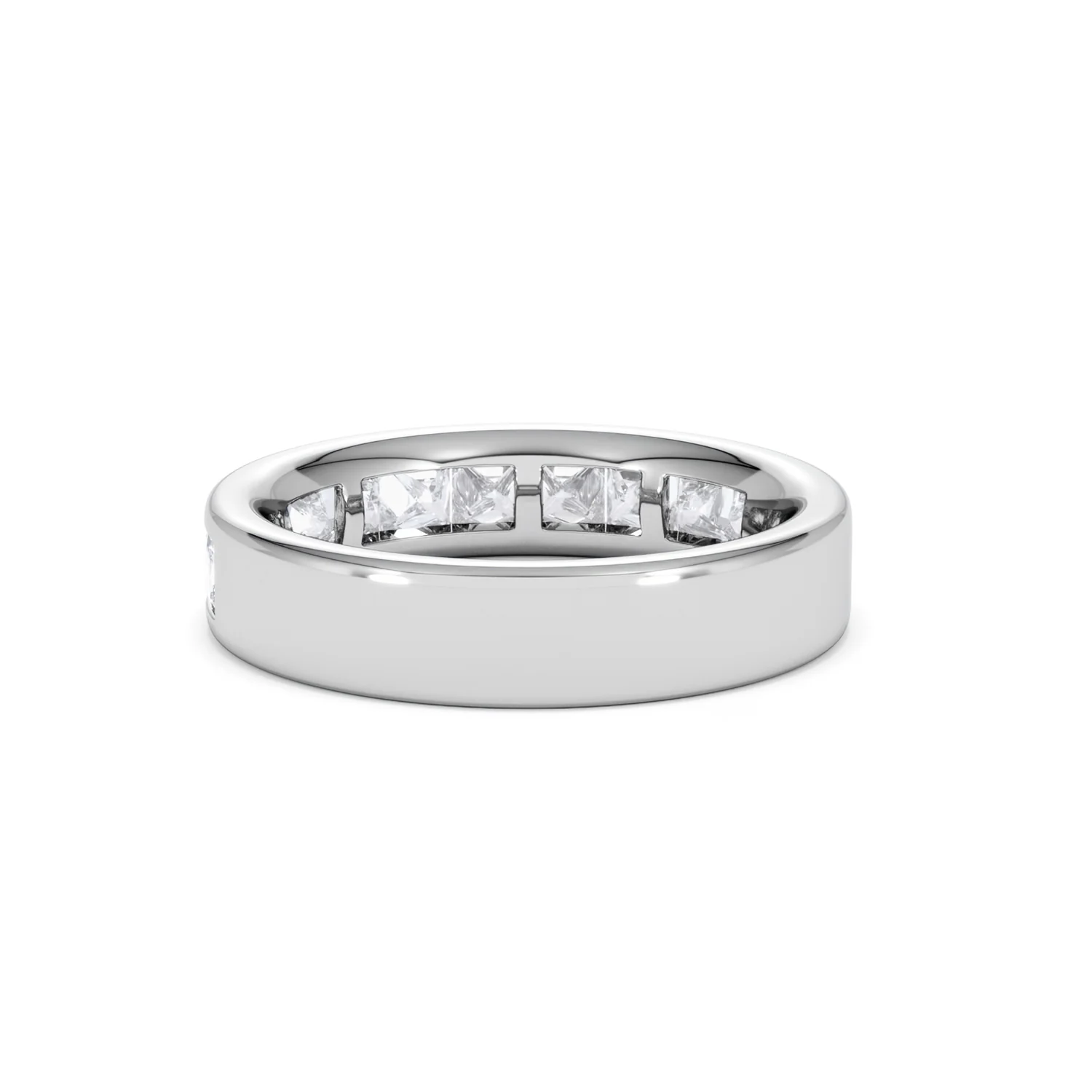Eterna Lab Diamond Princess Cut Half Eternity Ring 1.50ct F/VS in 9K White Gold - Image 55