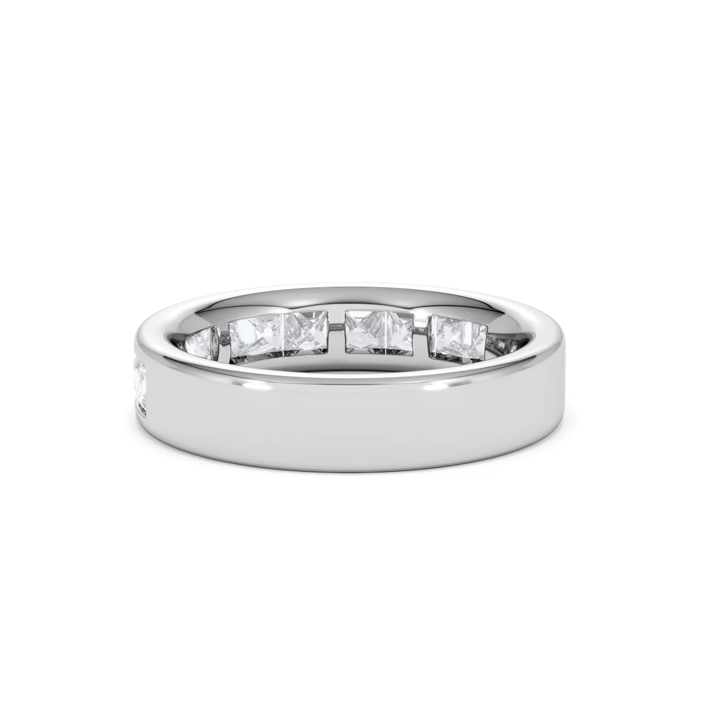 Eterna Lab Diamond Princess Cut Half Eternity Ring 1.50ct F/VS in 9K White Gold - Image 56