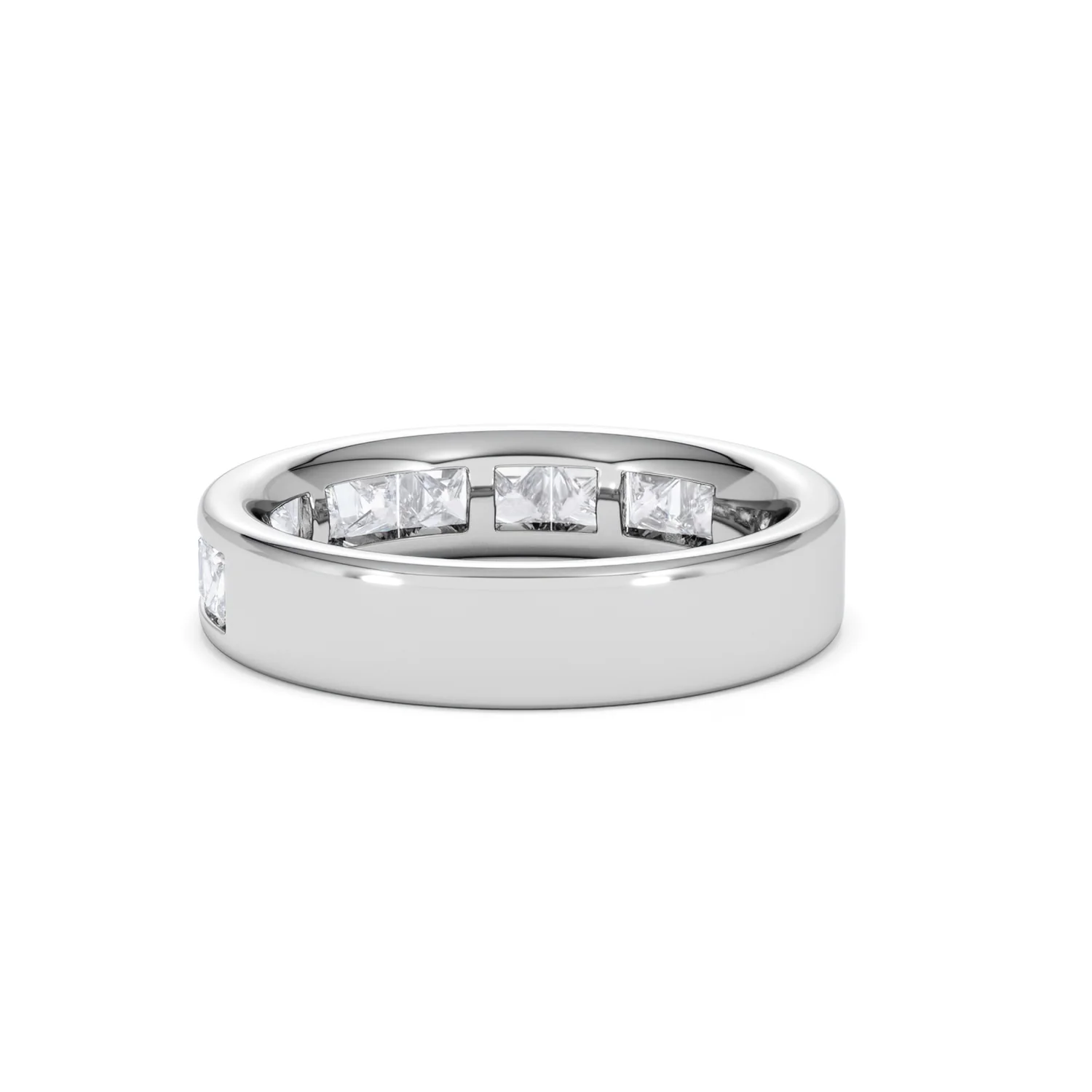 Eterna Lab Diamond Princess Cut Half Eternity Ring 1.50ct F/VS in 9K White Gold - Image 57
