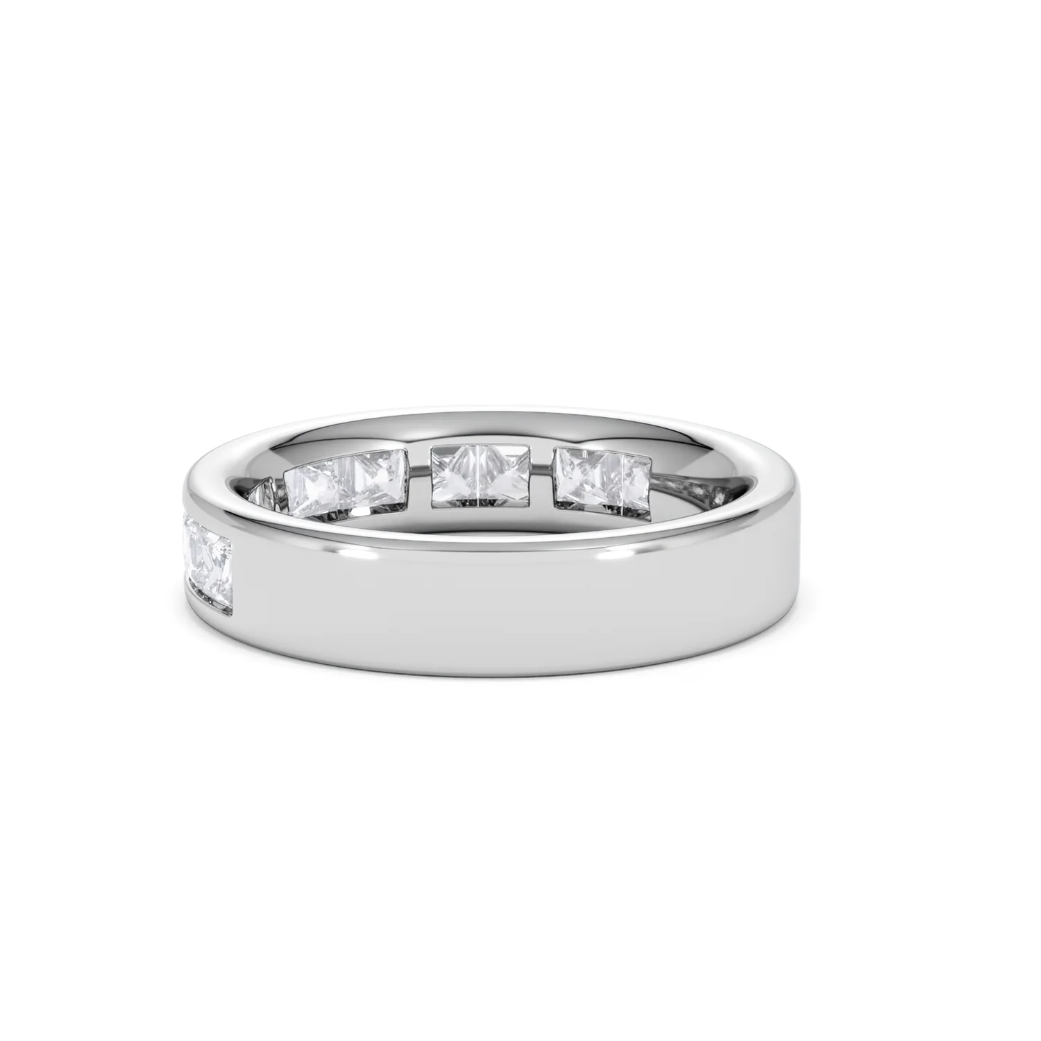 Eterna Lab Diamond Princess Cut Half Eternity Ring 1.50ct F/VS in 9K White Gold - Image 59