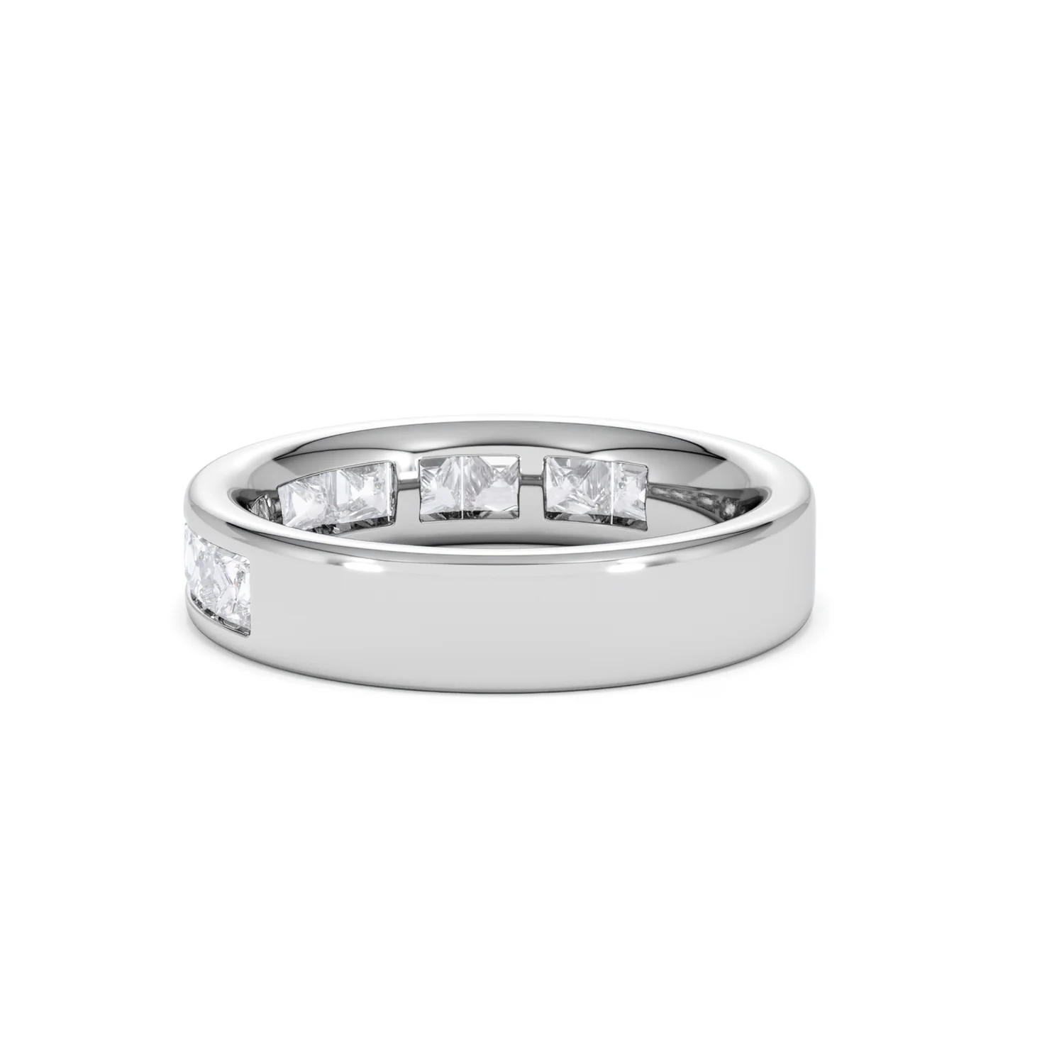Eterna Lab Diamond Princess Cut Half Eternity Ring 1.50ct F/VS in 9K White Gold - Image 60