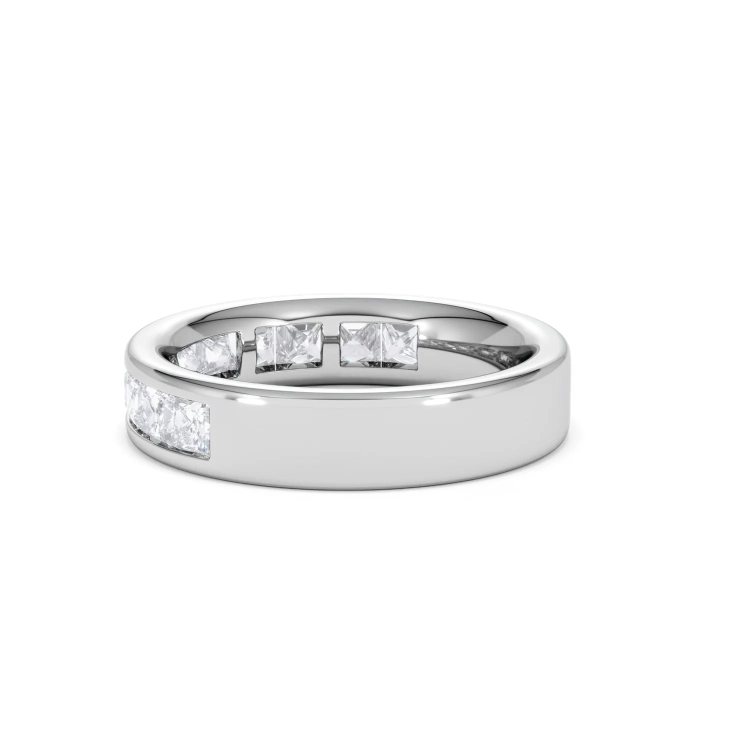 Eterna Lab Diamond Princess Cut Half Eternity Ring 1.50ct F/VS in 9K White Gold - Image 63