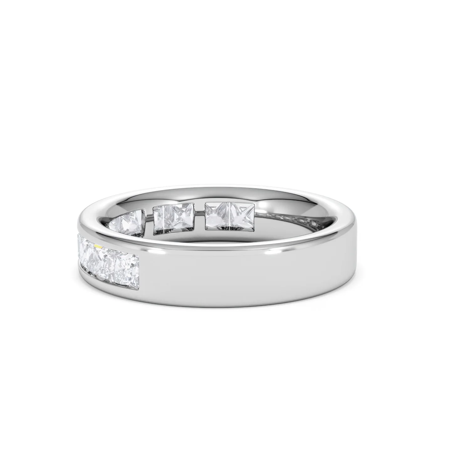 Eterna Lab Diamond Princess Cut Half Eternity Ring 1.50ct F/VS in 9K White Gold - Image 64