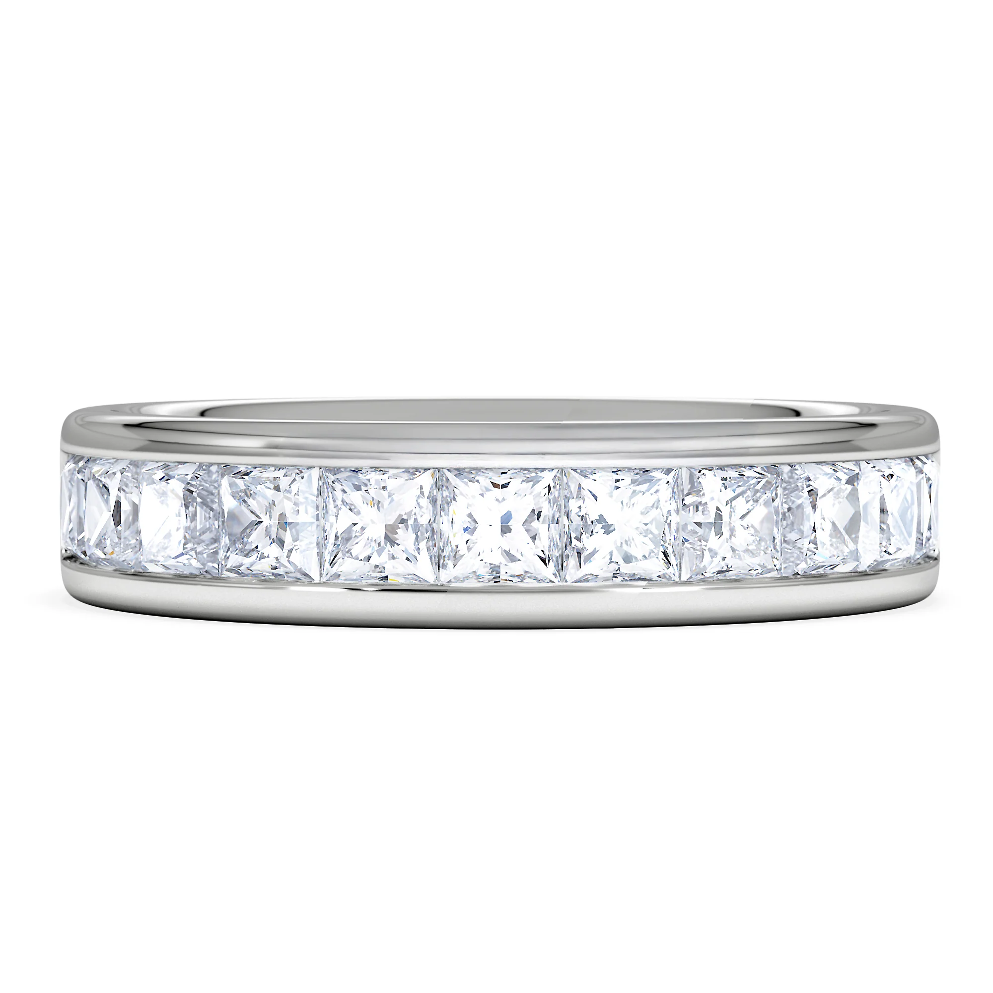 Eterna Lab Diamond Princess Cut Half Eternity Ring 1.50ct F/VS in 9K White Gold - Image 7
