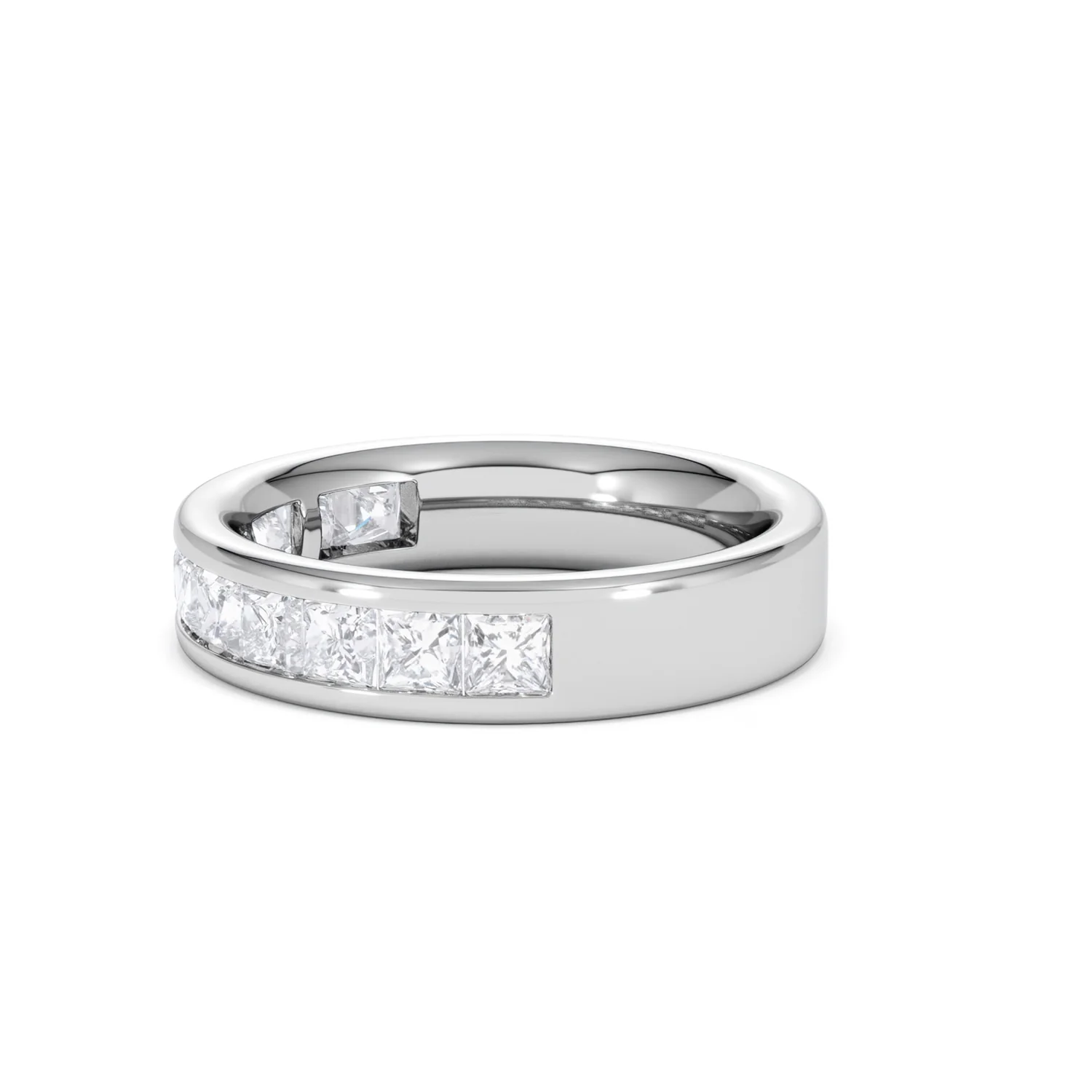 Eterna Lab Diamond Princess Cut Half Eternity Ring 1.50ct F/VS in 9K White Gold - Image 73
