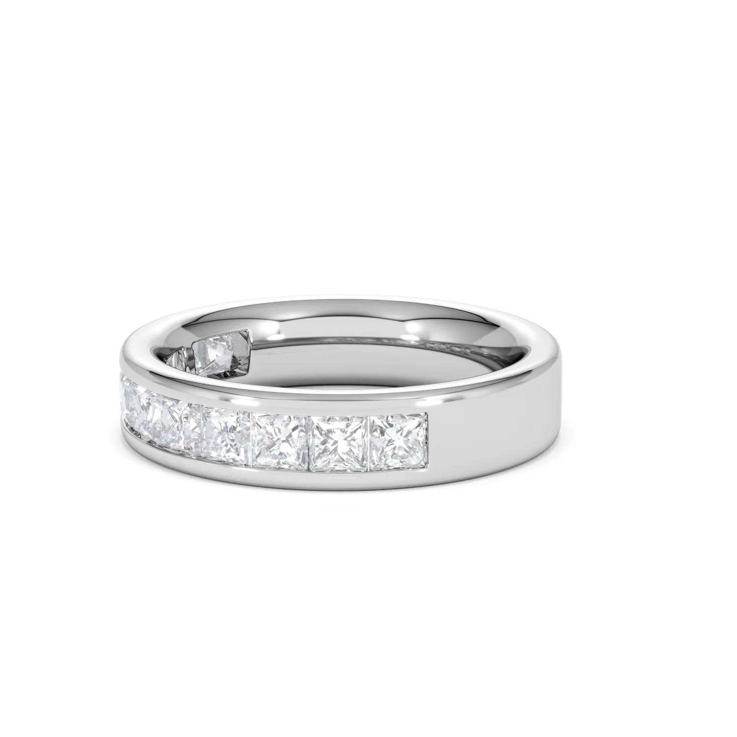 Eterna Lab Diamond Princess Cut Half Eternity Ring 1.50ct F/VS in 9K White Gold - Image 76