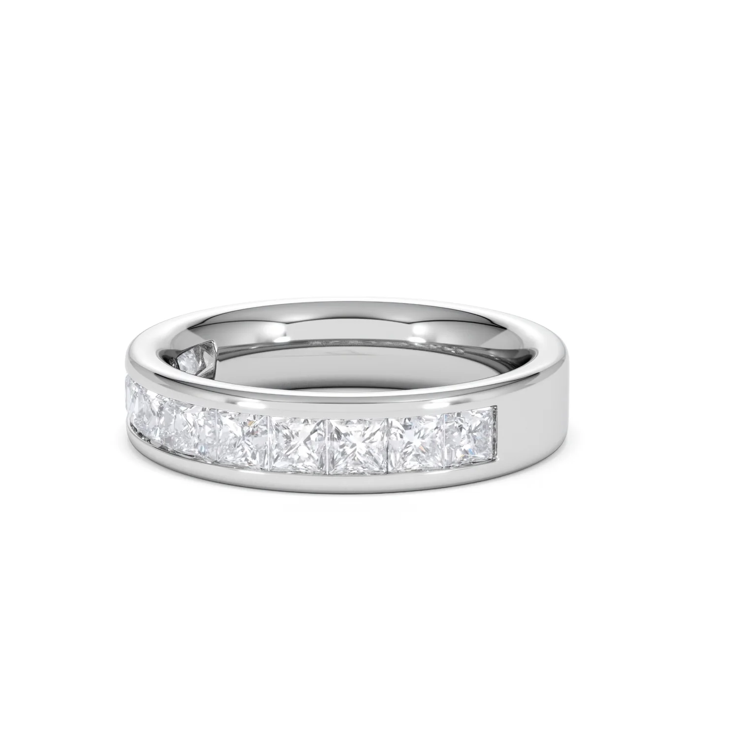 Eterna Lab Diamond Princess Cut Half Eternity Ring 1.50ct F/VS in 9K White Gold - Image 80
