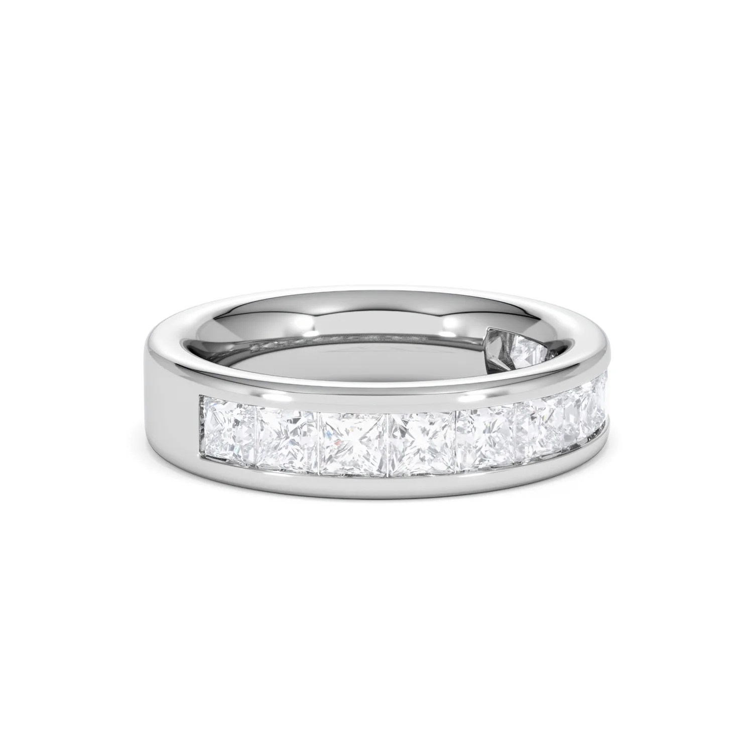 Eterna Lab Diamond Princess Cut Half Eternity Ring 2.00ct F/VS in 9K White Gold - Image 21