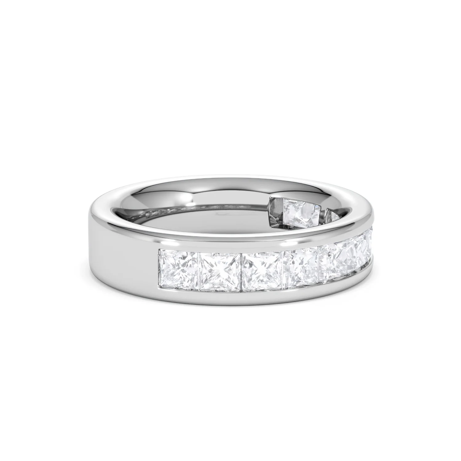 Eterna Lab Diamond Princess Cut Half Eternity Ring 2.00ct F/VS in 9K White Gold - Image 25
