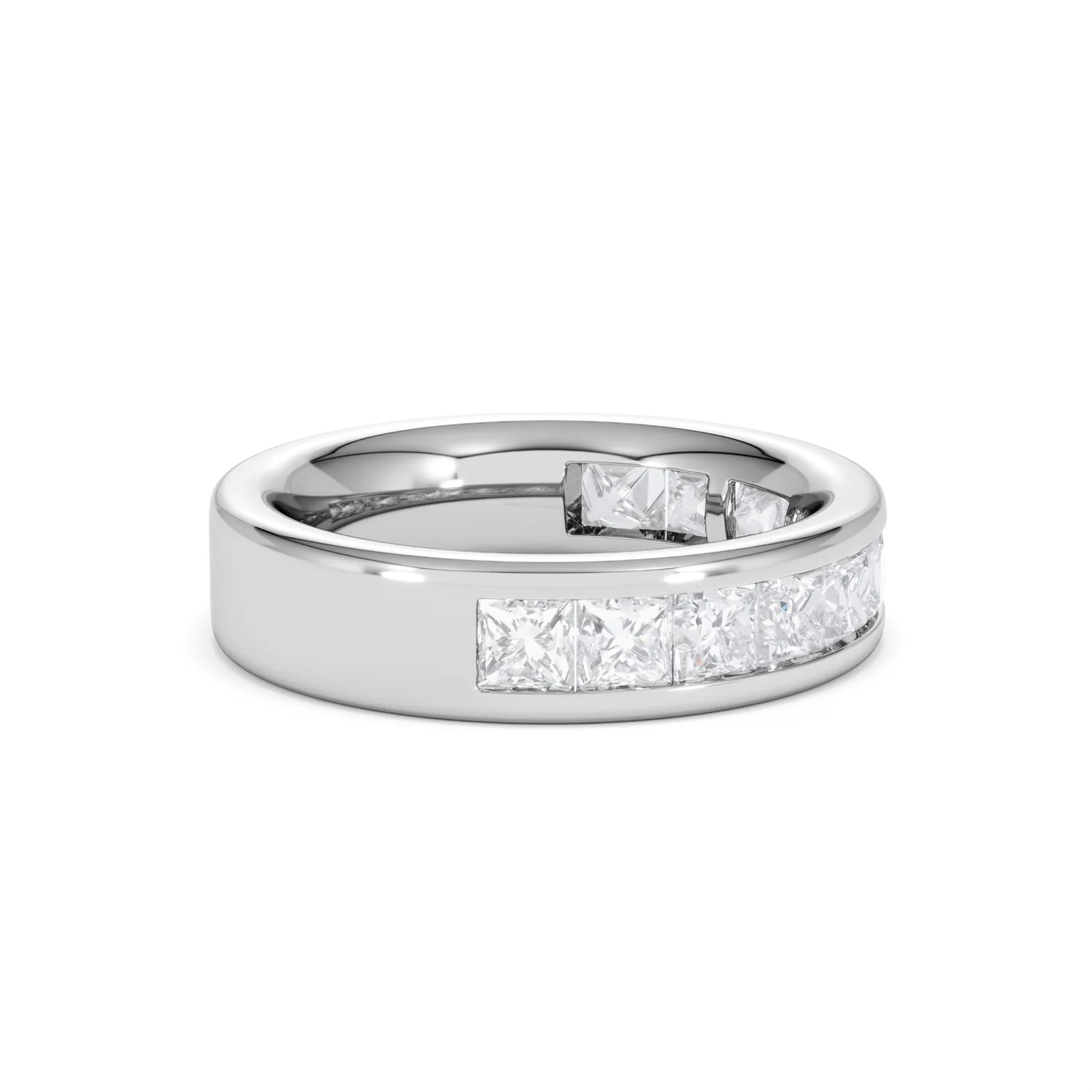 Eterna Lab Diamond Princess Cut Half Eternity Ring 2.00ct F/VS in 9K White Gold - Image 29