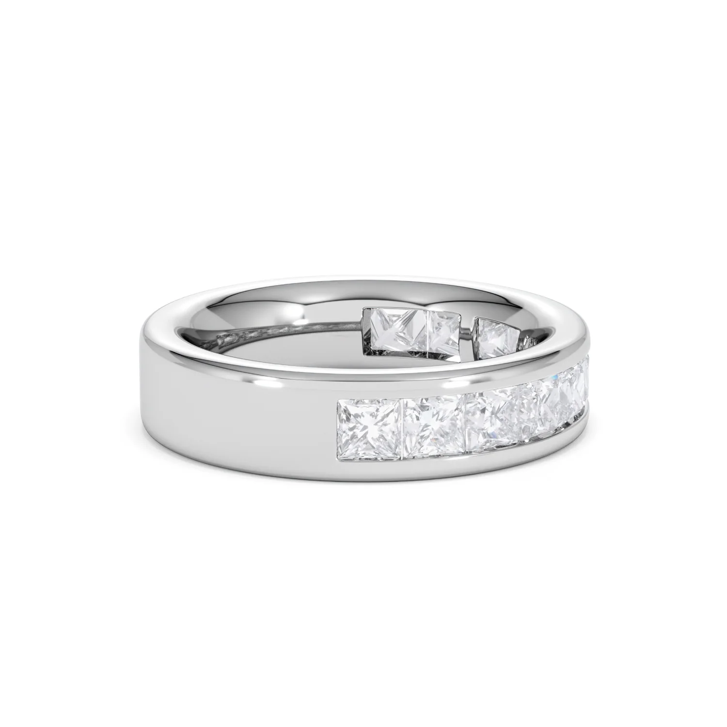 Eterna Lab Diamond Princess Cut Half Eternity Ring 2.00ct F/VS in 9K White Gold - Image 30