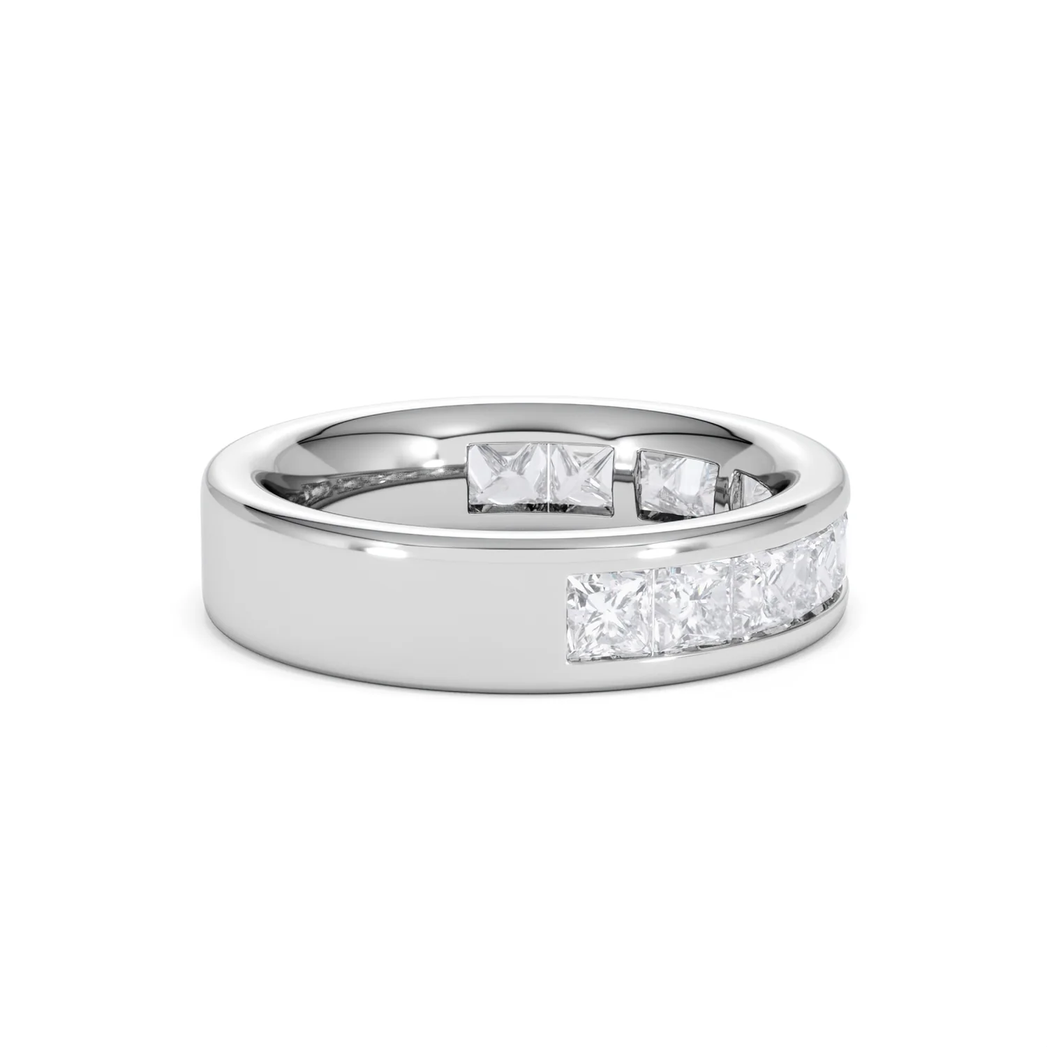 Eterna Lab Diamond Princess Cut Half Eternity Ring 2.00ct F/VS in 9K White Gold - Image 33
