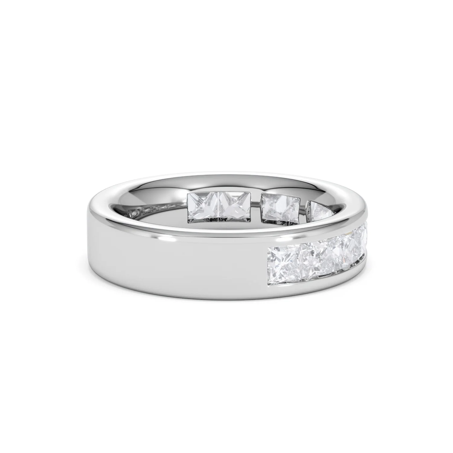 Eterna Lab Diamond Princess Cut Half Eternity Ring 2.00ct F/VS in 9K White Gold - Image 35
