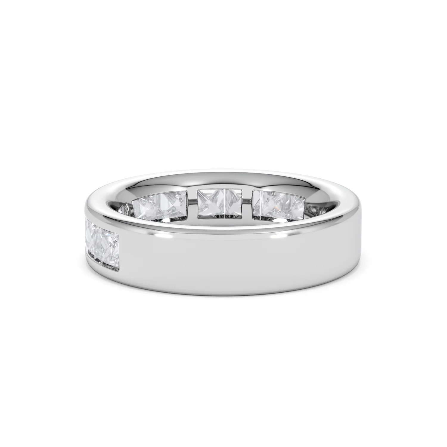 Eterna Lab Diamond Princess Cut Half Eternity Ring 2.00ct F/VS in 9K White Gold - Image 60