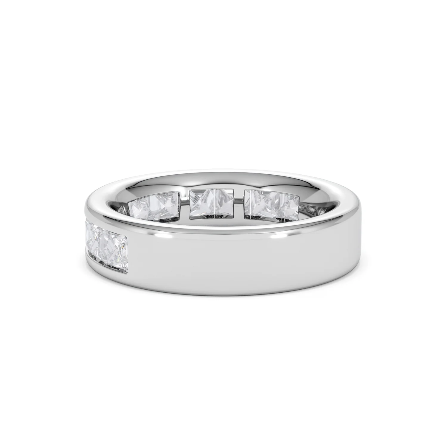 Eterna Lab Diamond Princess Cut Half Eternity Ring 2.00ct F/VS in 9K White Gold - Image 61