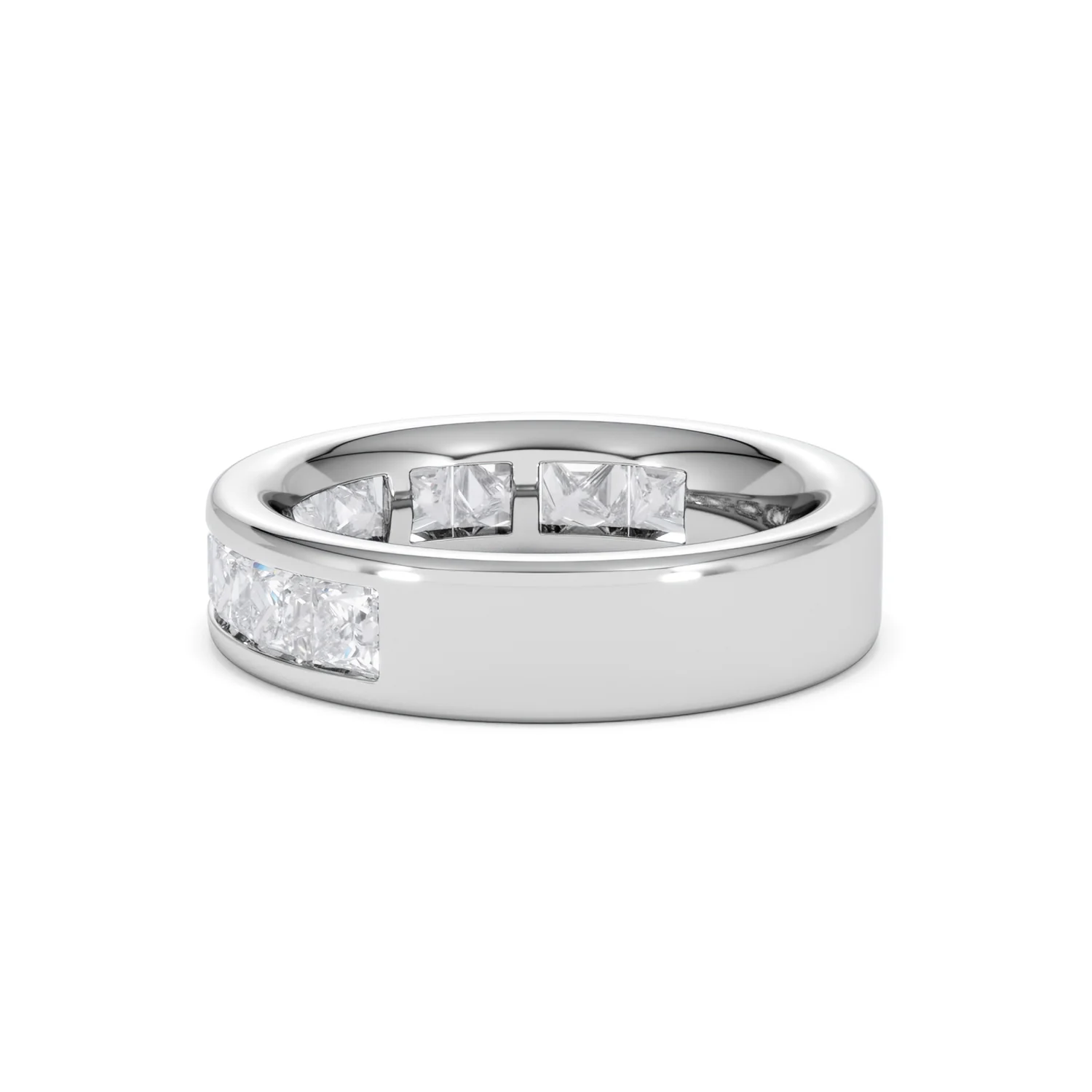 Eterna Lab Diamond Princess Cut Half Eternity Ring 2.00ct F/VS in 9K White Gold - Image 64