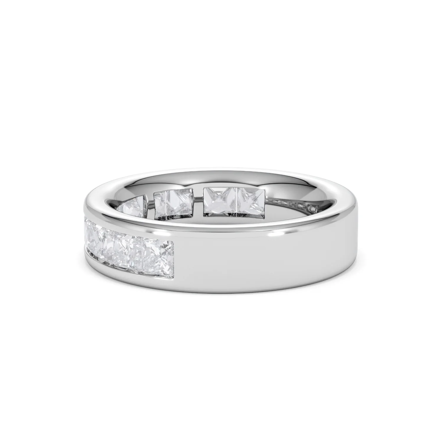 Eterna Lab Diamond Princess Cut Half Eternity Ring 2.00ct F/VS in 9K White Gold - Image 66