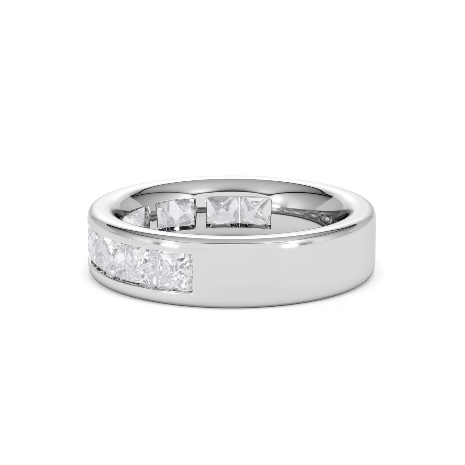 Eterna Lab Diamond Princess Cut Half Eternity Ring 2.00ct F/VS in 9K White Gold - Image 67