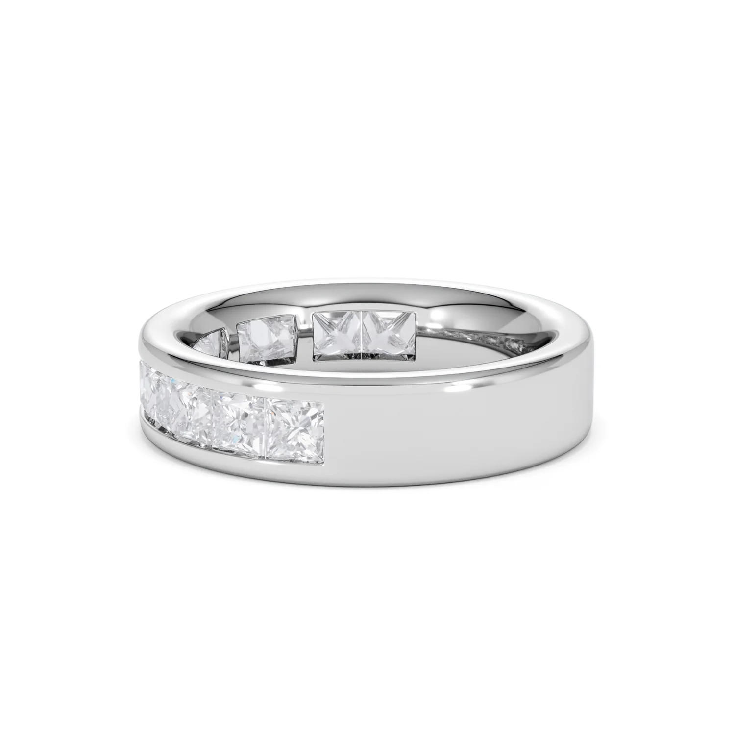 Eterna Lab Diamond Princess Cut Half Eternity Ring 2.00ct F/VS in 9K White Gold - Image 68