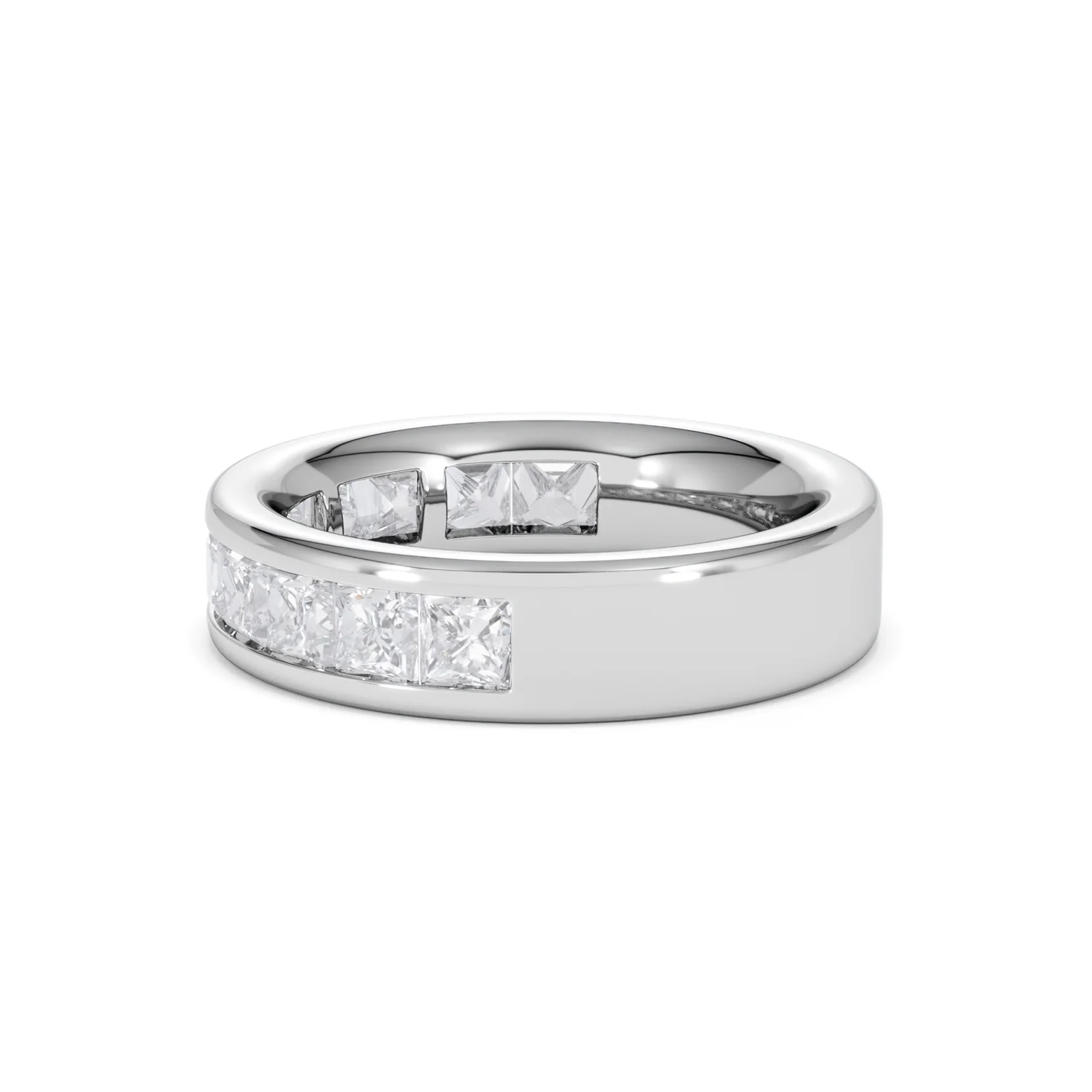 Eterna Lab Diamond Princess Cut Half Eternity Ring 2.00ct F/VS in 9K White Gold - Image 69