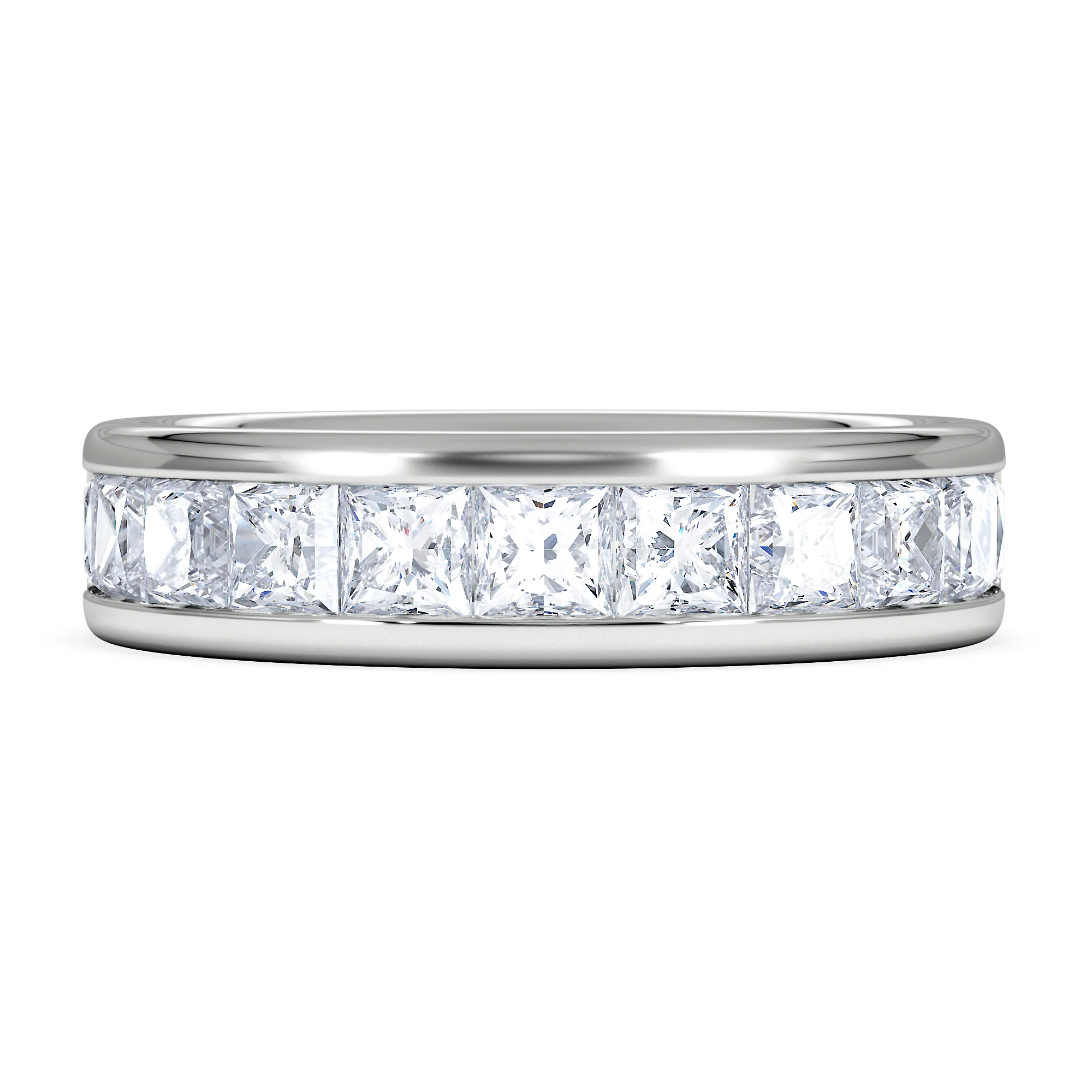 Eterna Lab Diamond Princess Cut Half Eternity Ring 2.00ct F/VS in 9K White Gold - Image 7