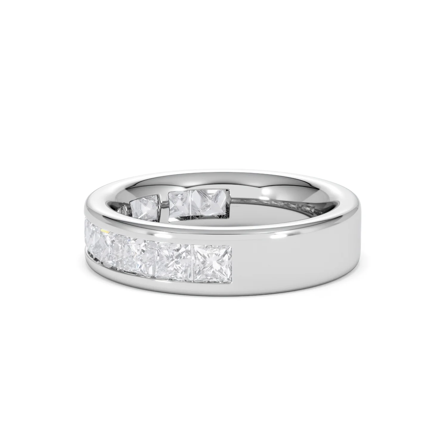 Eterna Lab Diamond Princess Cut Half Eternity Ring 2.00ct F/VS in 9K White Gold - Image 71