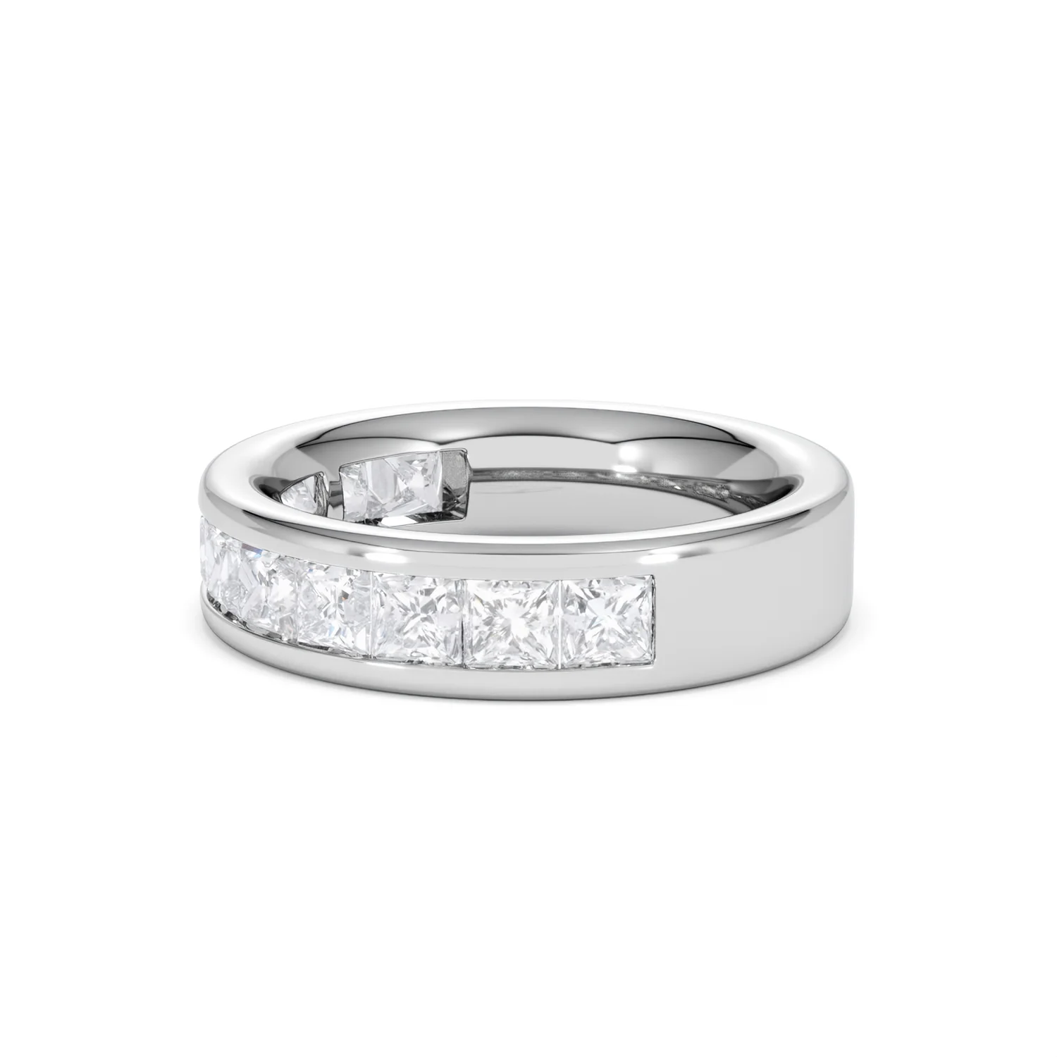 Eterna Lab Diamond Princess Cut Half Eternity Ring 2.00ct F/VS in 9K White Gold - Image 75
