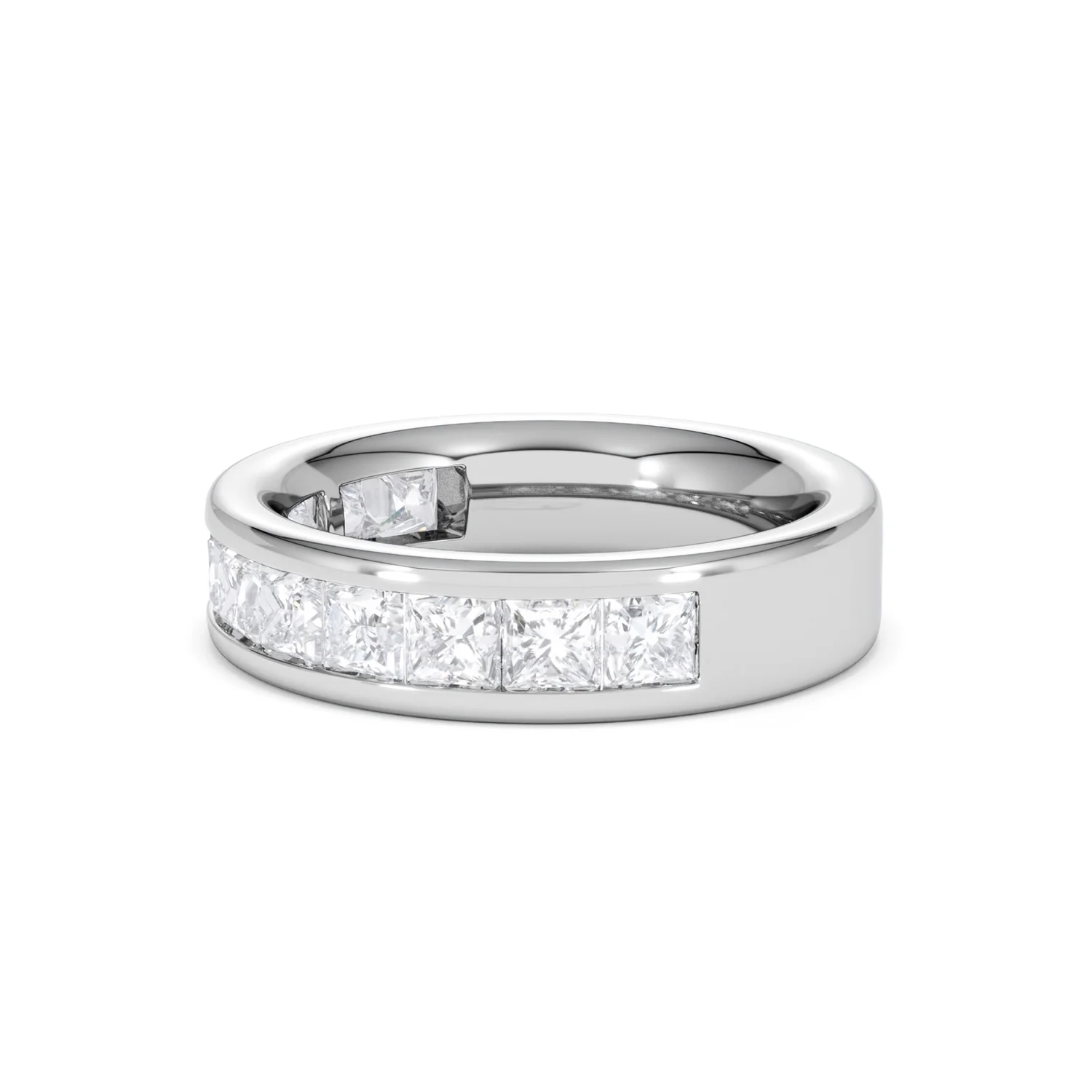 Eterna Lab Diamond Princess Cut Half Eternity Ring 2.00ct F/VS in 9K White Gold - Image 76