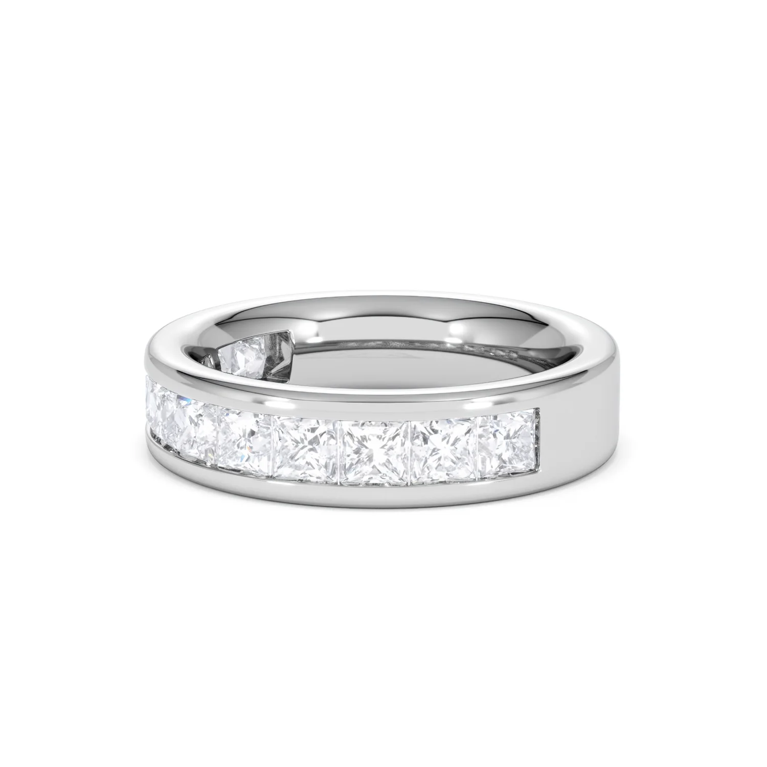 Eterna Lab Diamond Princess Cut Half Eternity Ring 2.00ct F/VS in 9K White Gold - Image 79