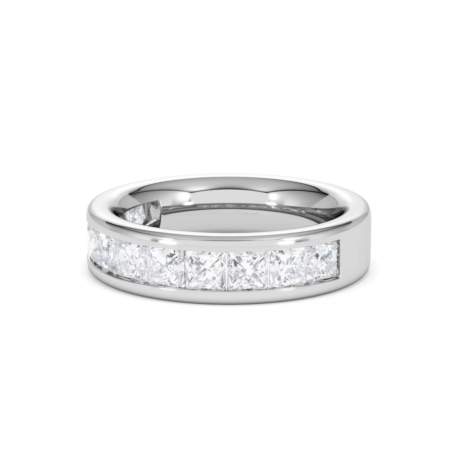 Eterna Lab Diamond Princess Cut Half Eternity Ring 2.00ct F/VS in 9K White Gold - Image 81