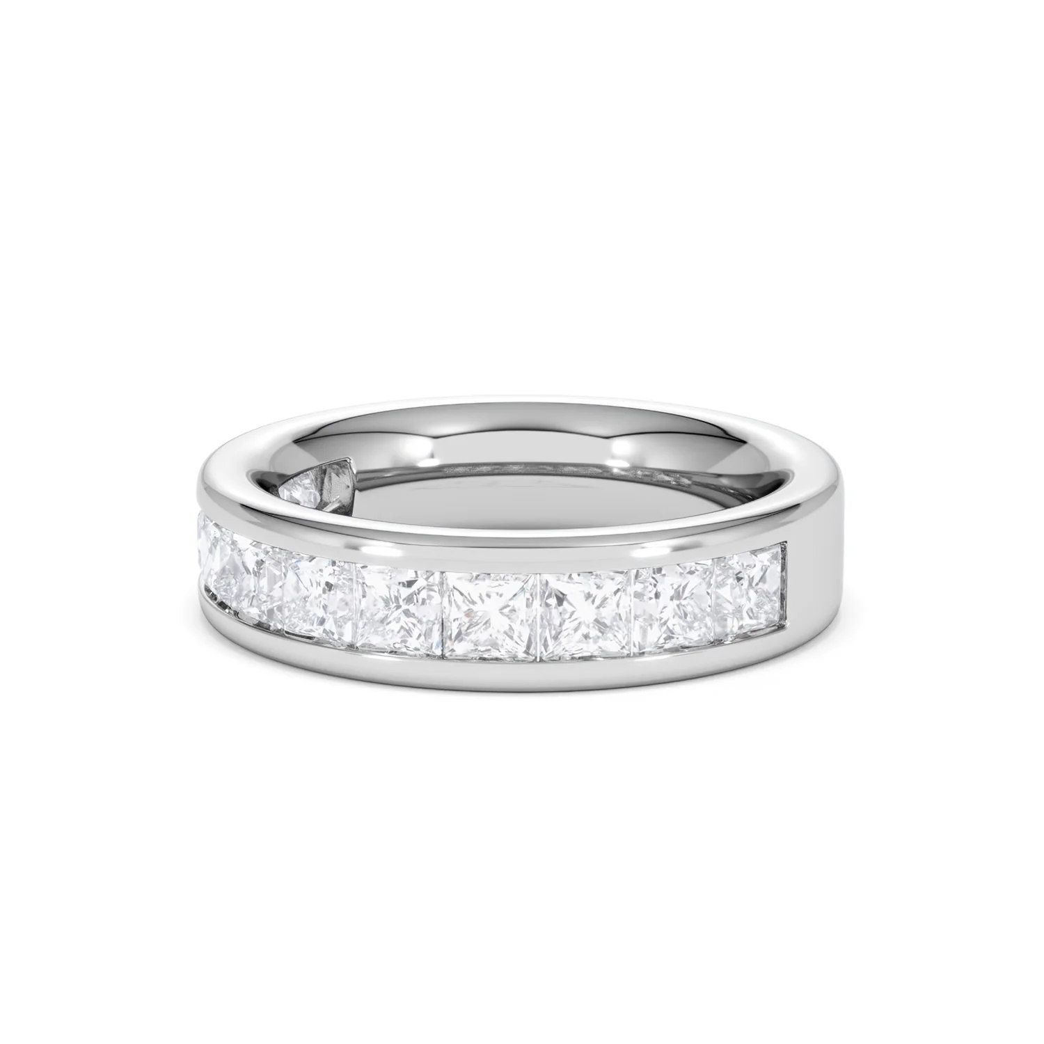 Eterna Lab Diamond Princess Cut Half Eternity Ring 2.00ct F/VS in 9K White Gold - Image 82