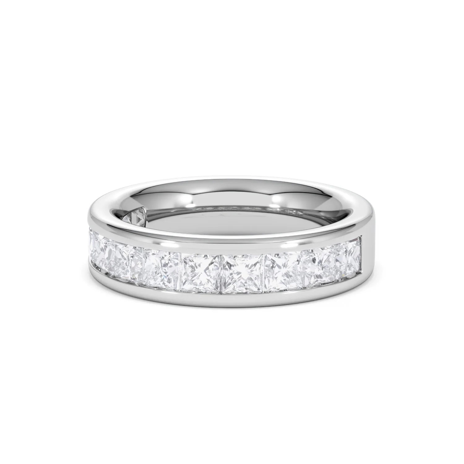 Eterna Lab Diamond Princess Cut Half Eternity Ring 2.00ct F/VS in 9K White Gold - Image 84