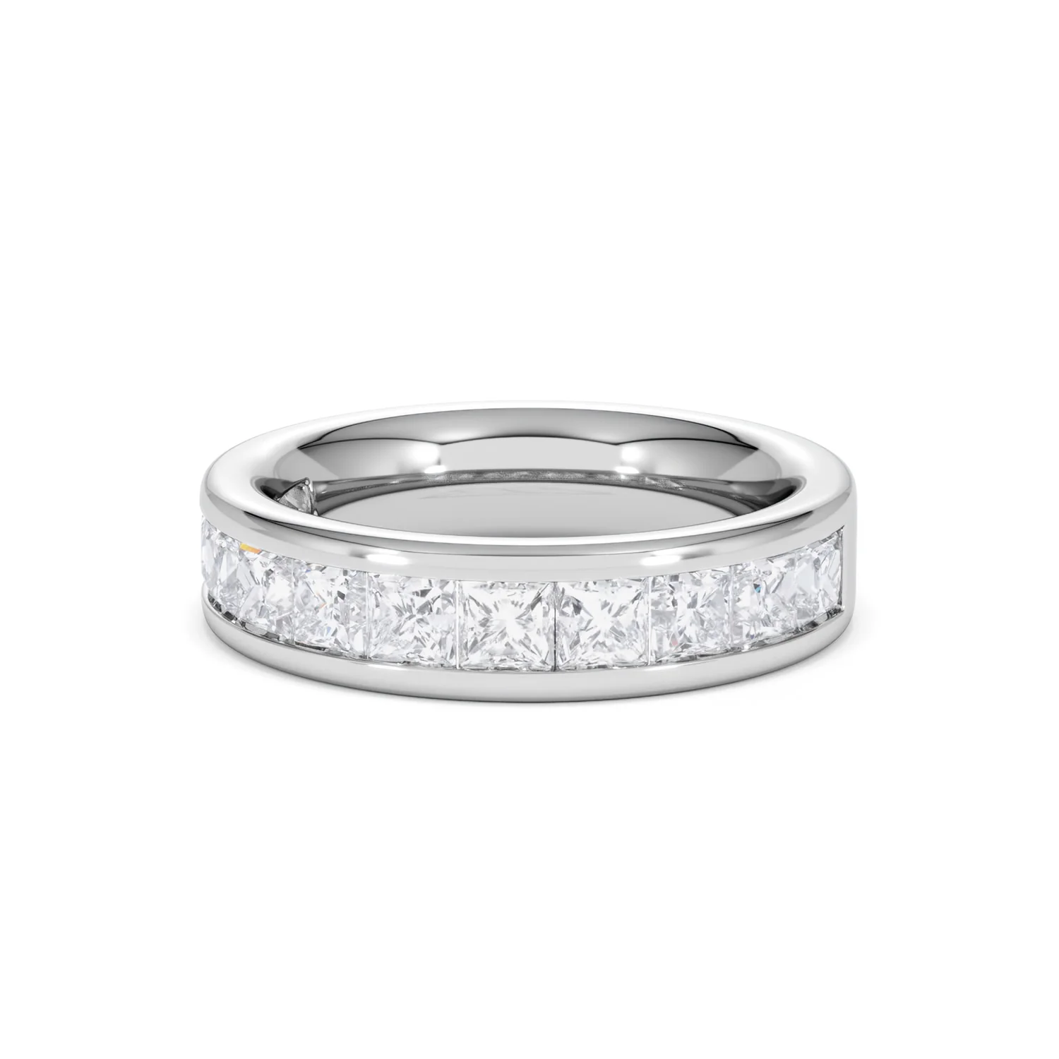 Eterna Lab Diamond Princess Cut Half Eternity Ring 2.00ct F/VS in 9K White Gold - Image 86