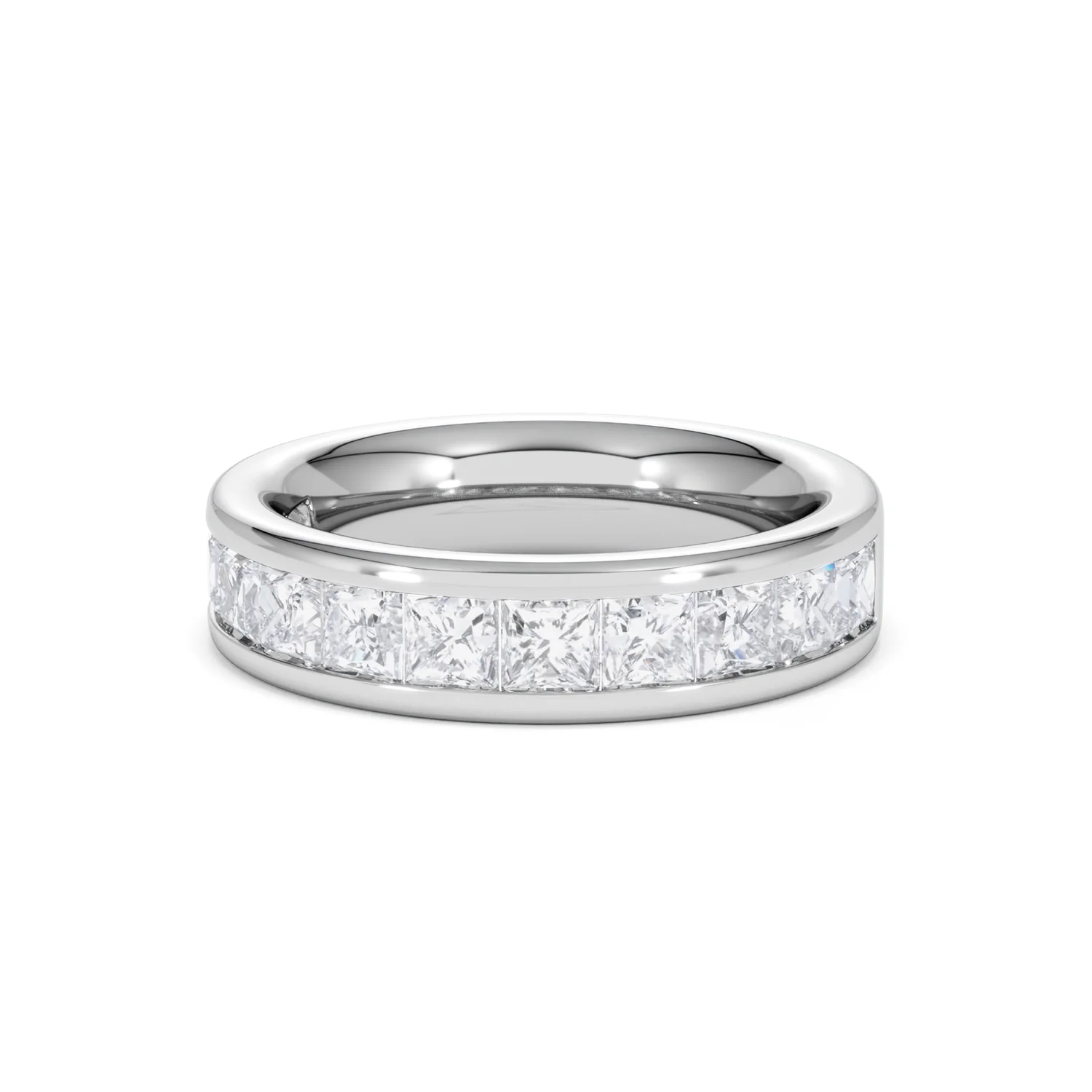 Eterna Lab Diamond Princess Cut Half Eternity Ring 2.00ct F/VS in 9K White Gold - Image 87