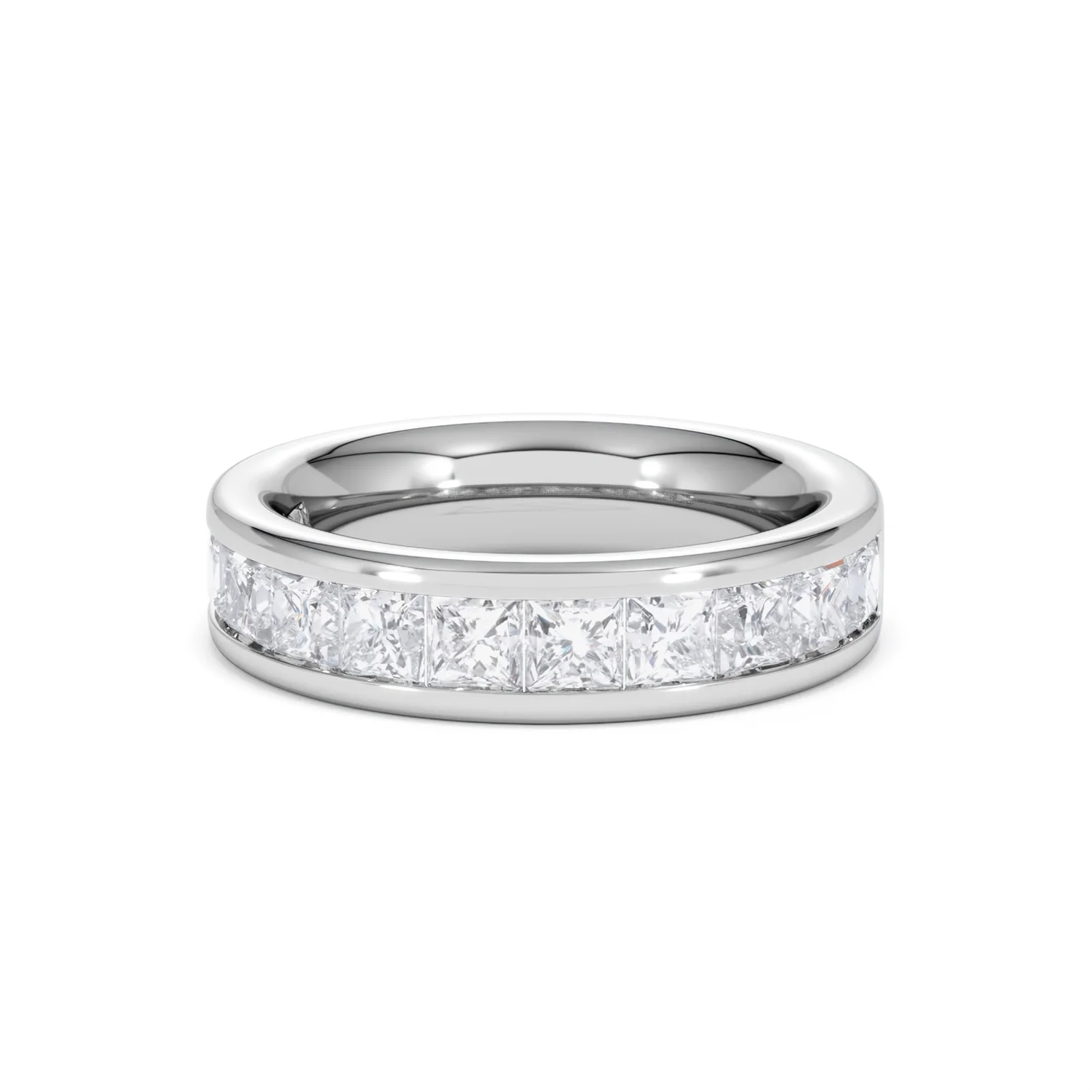 Eterna Lab Diamond Princess Cut Half Eternity Ring 2.00ct F/VS in 9K White Gold - Image 88
