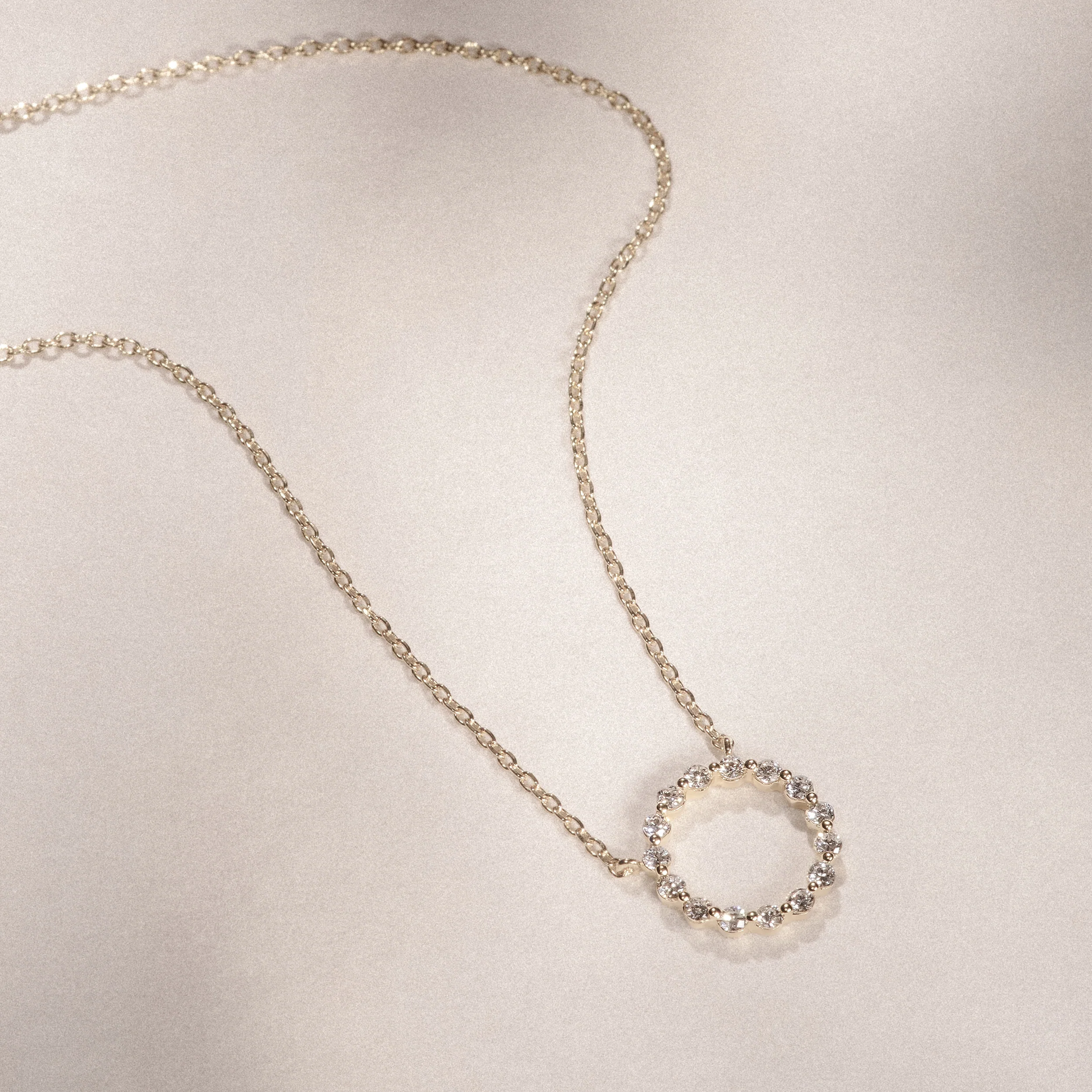 Lab Diamond Eternal Glow Circles Necklace 0.25ct in 18K Gold Vermeil - Image 10