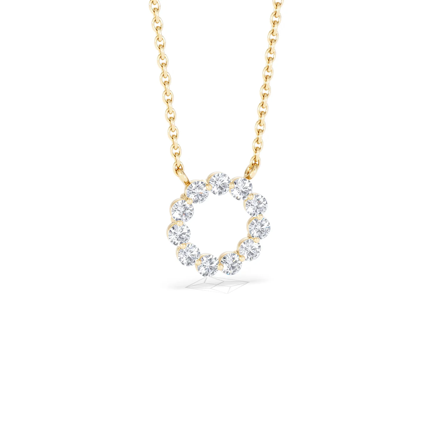 Lab Diamond Eternal Glow Circles Necklace 0.25ct in 18K Gold Vermeil - Image 16