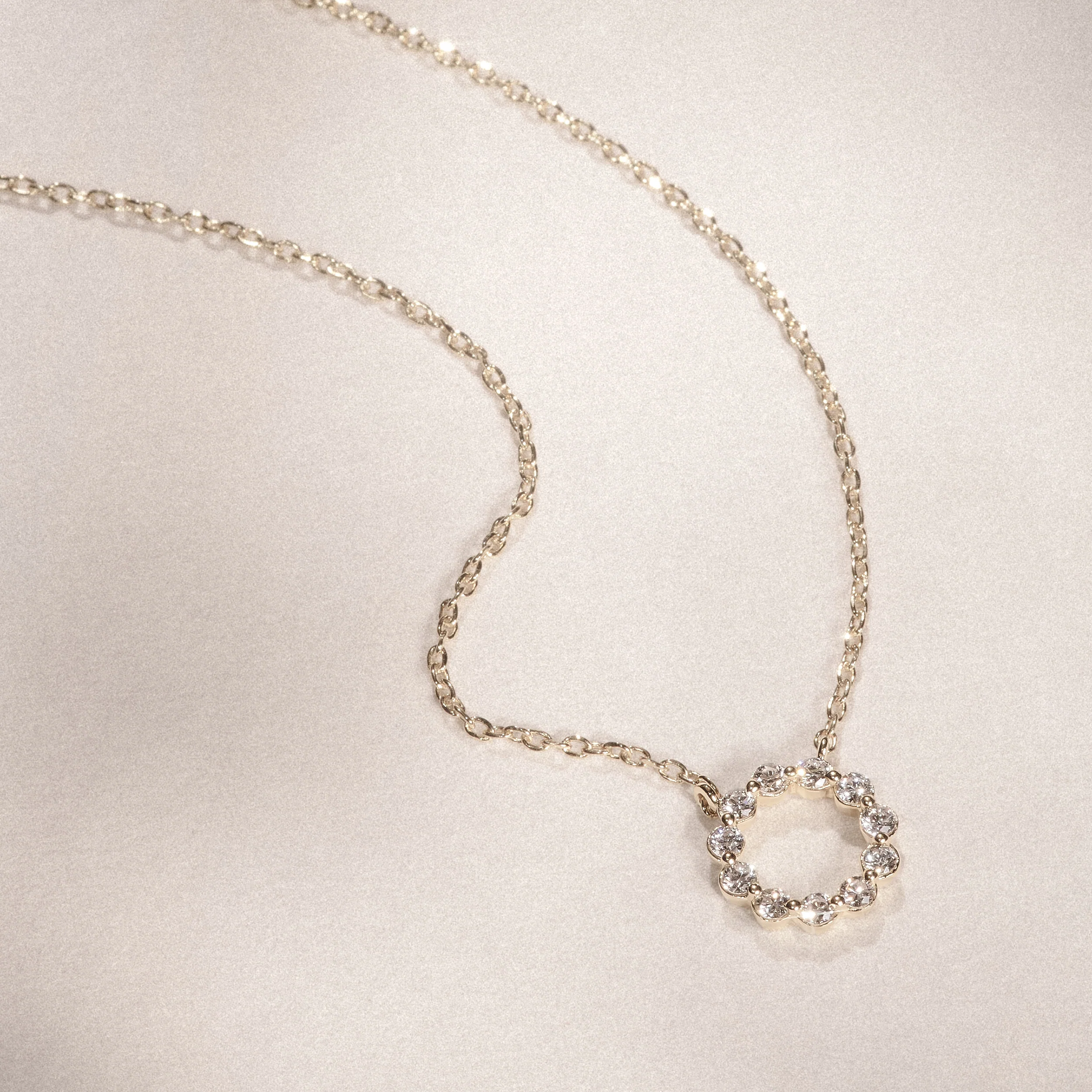 Lab Diamond Eternal Glow Circles Necklace 0.25ct in 18K Gold Vermeil - Image 9