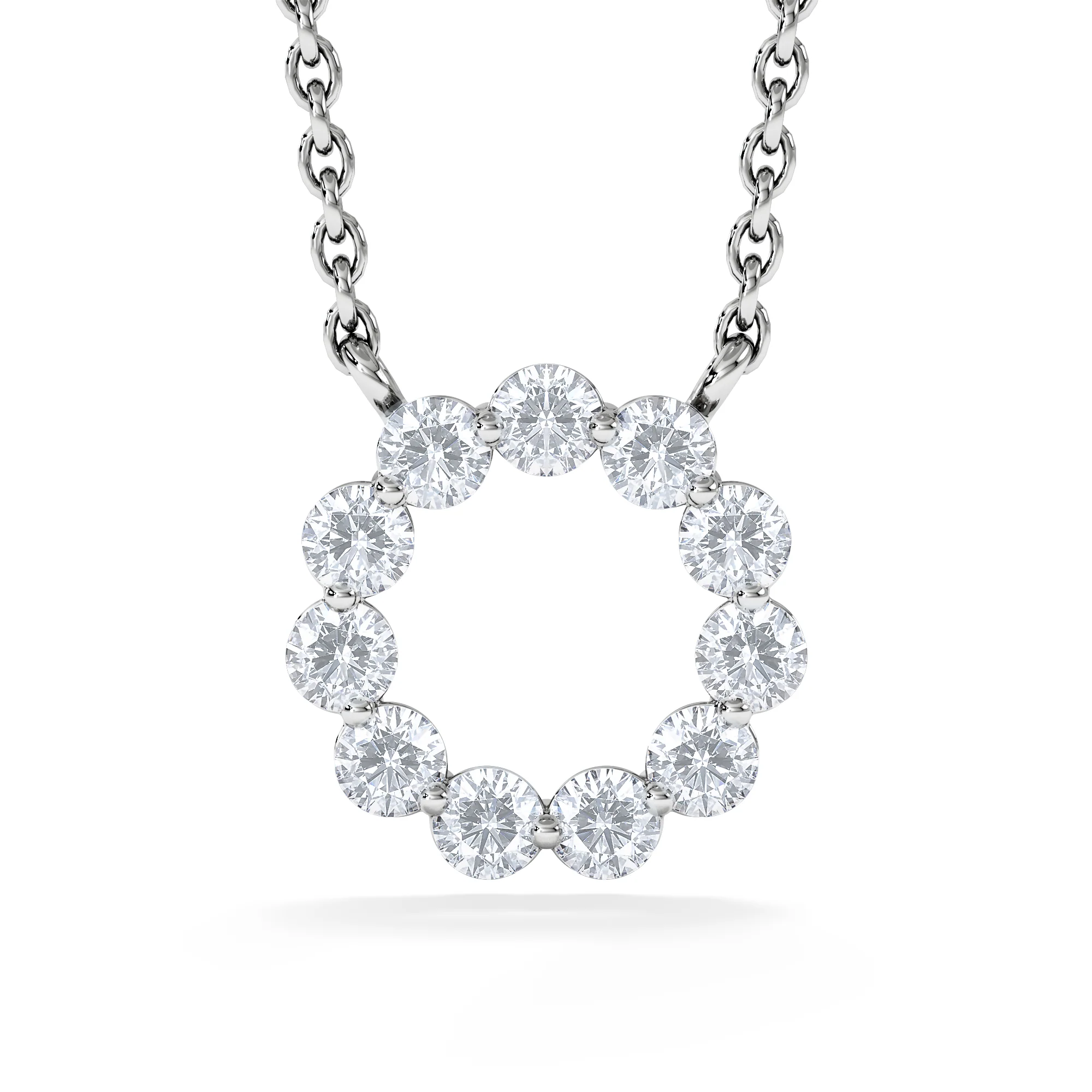 Lab Diamond Eternal Glow Circle Necklace 0.25ct in 925 Silver