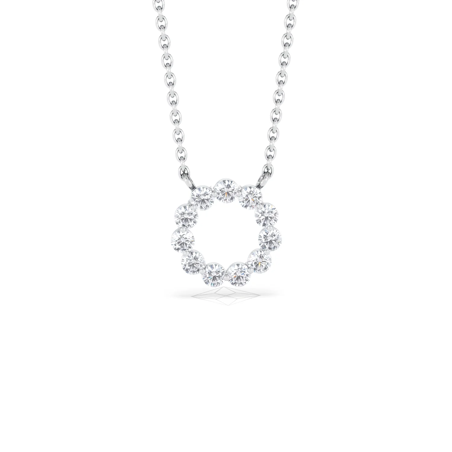 Lab Diamond Eternal Glow Circle Necklace 0.25ct in 925 Silver - Image 13