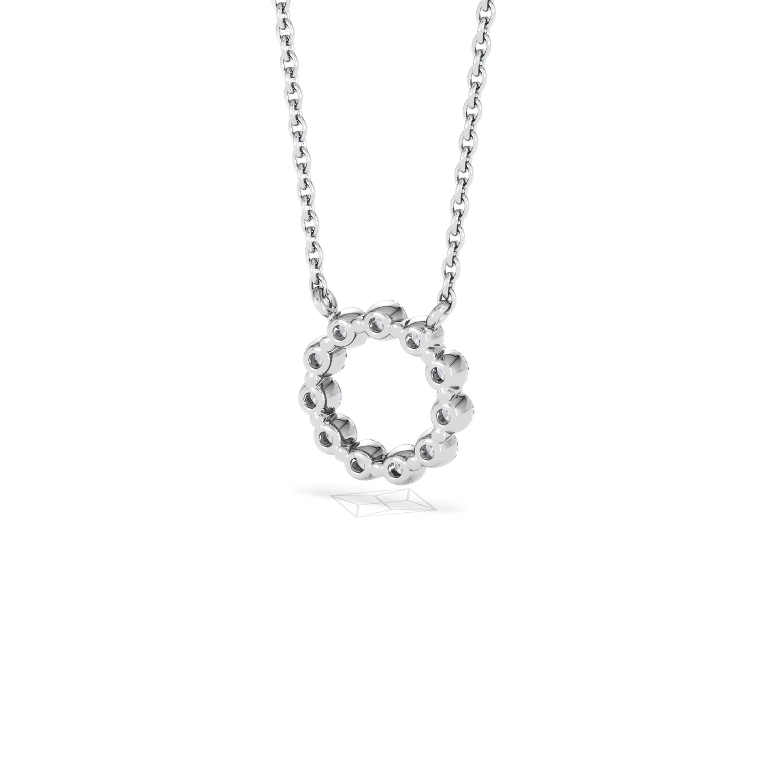 Lab Diamond Eternal Glow Circle Necklace 0.25ct in 925 Silver - Image 46