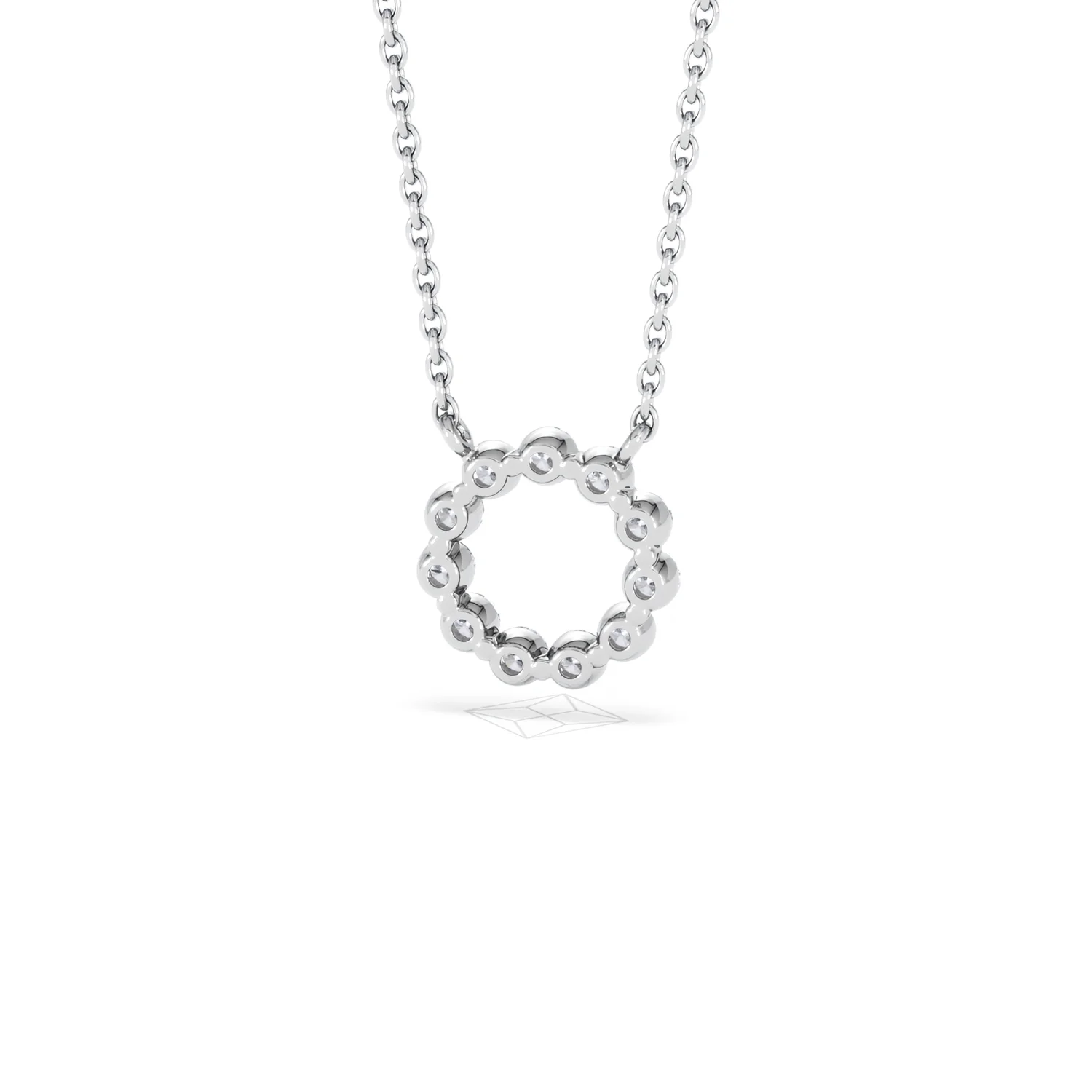 Lab Diamond Eternal Glow Circle Necklace 0.25ct in 925 Silver - Image 49