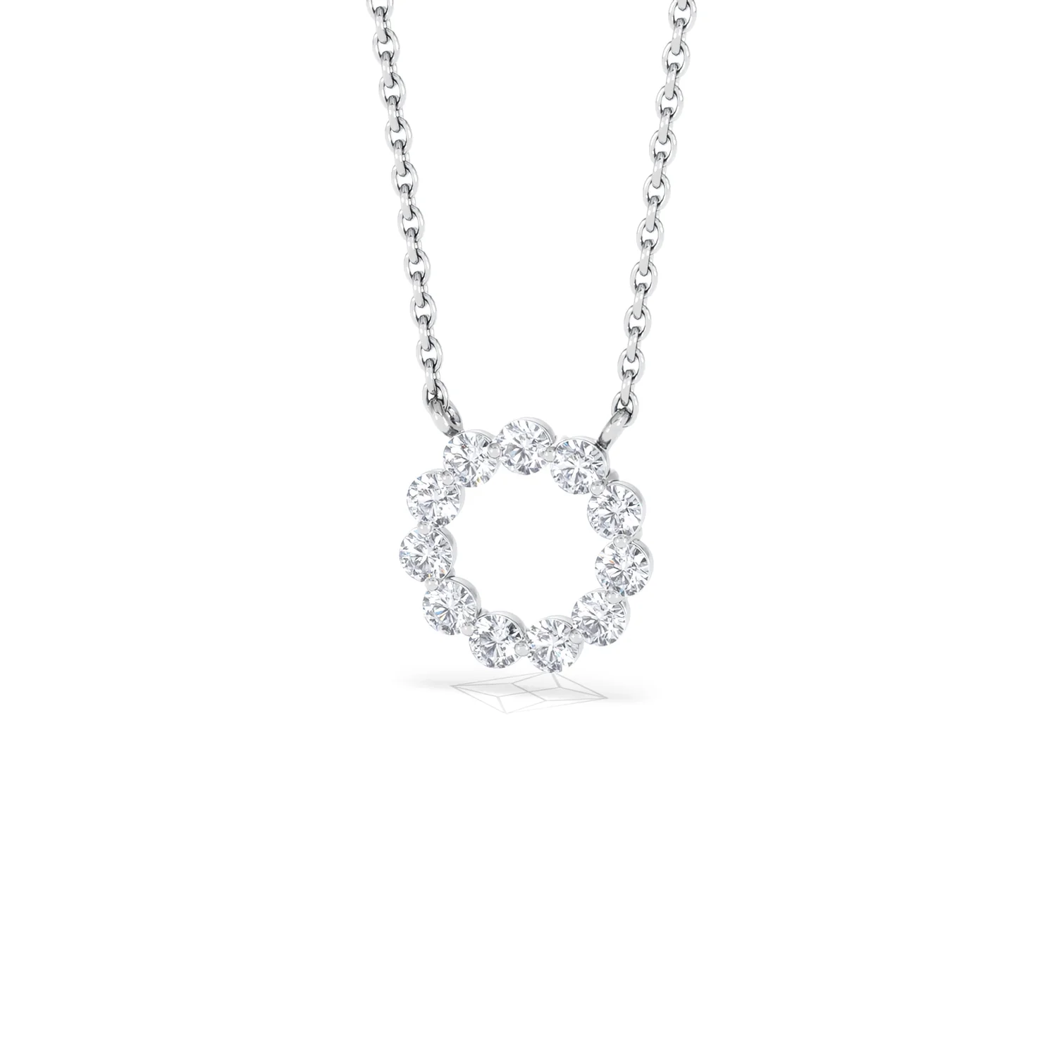 Lab Diamond Eternal Glow Circle Necklace 0.25ct in 925 Silver - Image 88