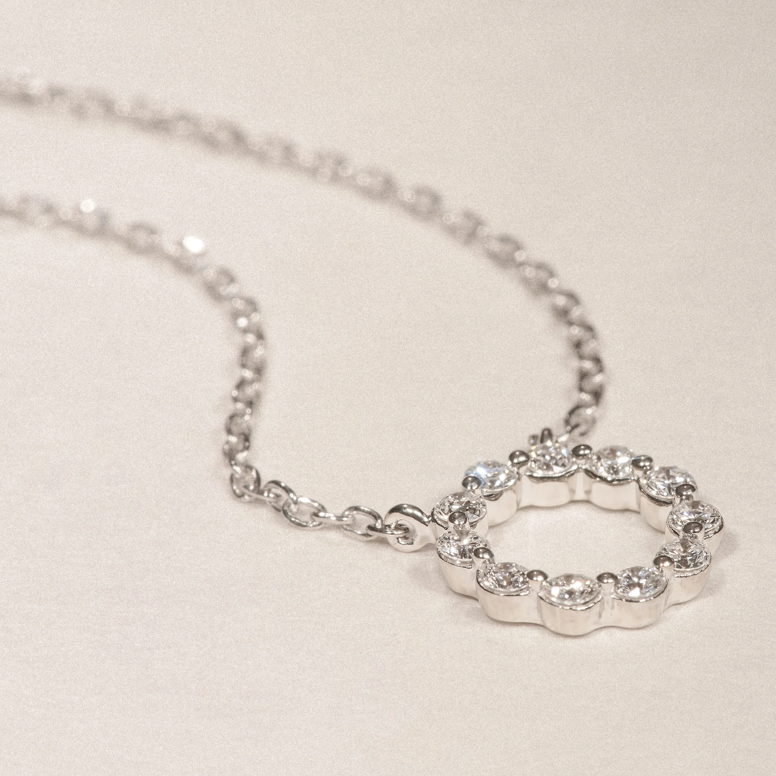 Lab Diamond Eternal Glow Circle Necklace 0.25ct in 925 Silver - Image 9