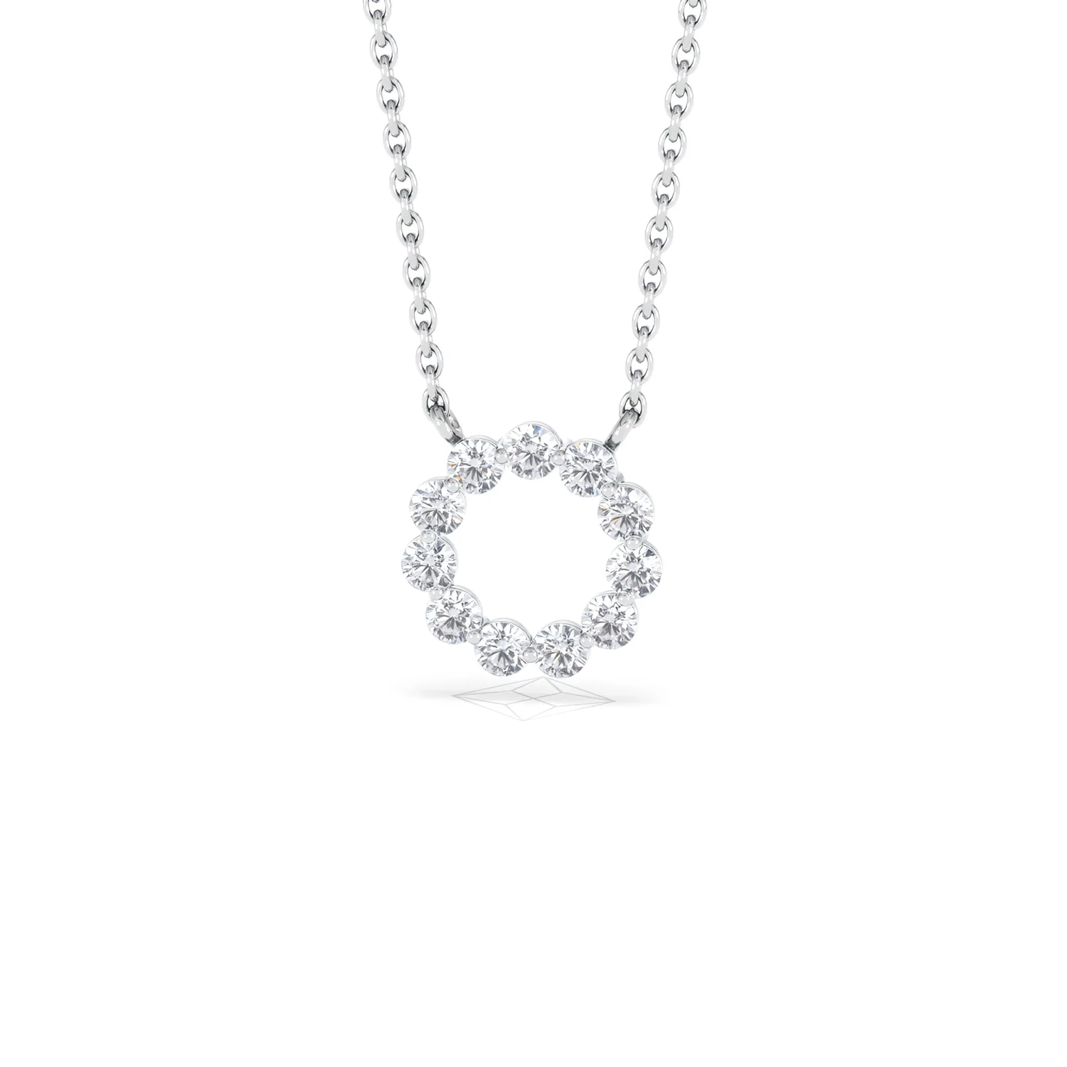 Lab Diamond Eternal Glow Circle Necklace 0.25ct in 925 Silver - Image 90