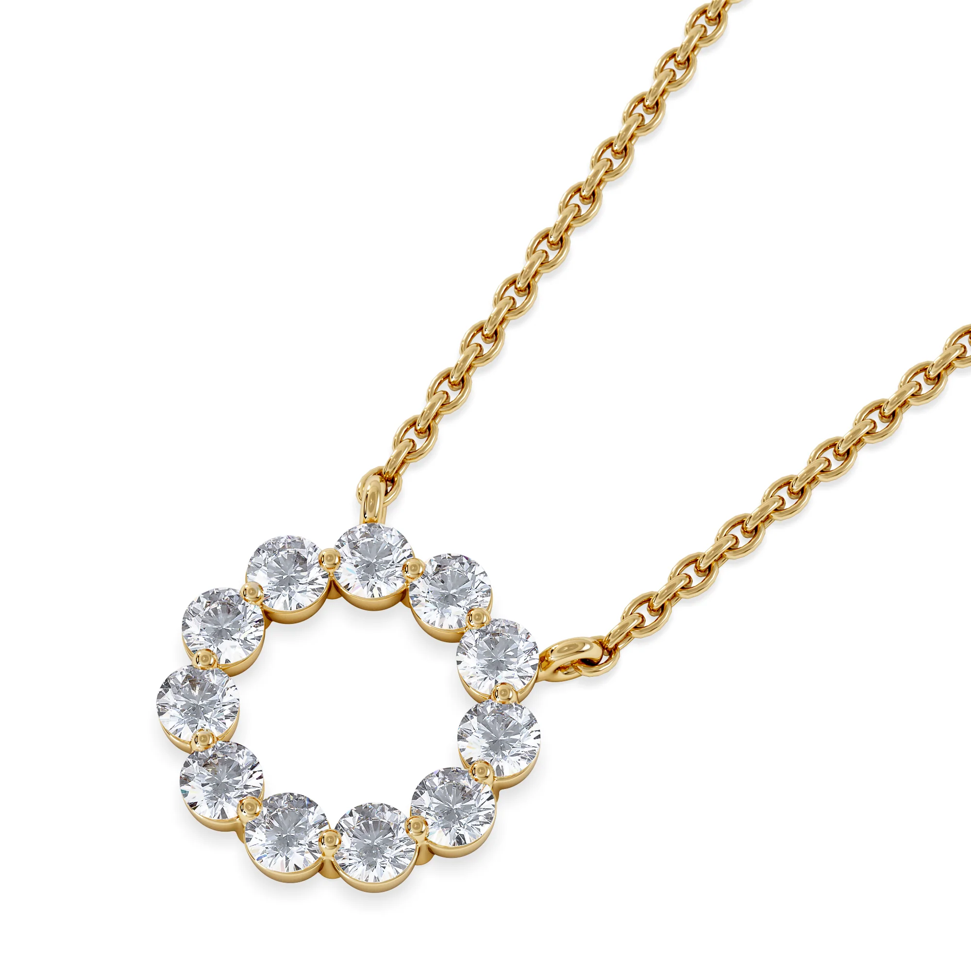 Lab Diamond Eternal Glow Circles Necklace 0.35ct in 18K Gold Vermeil - Image 5