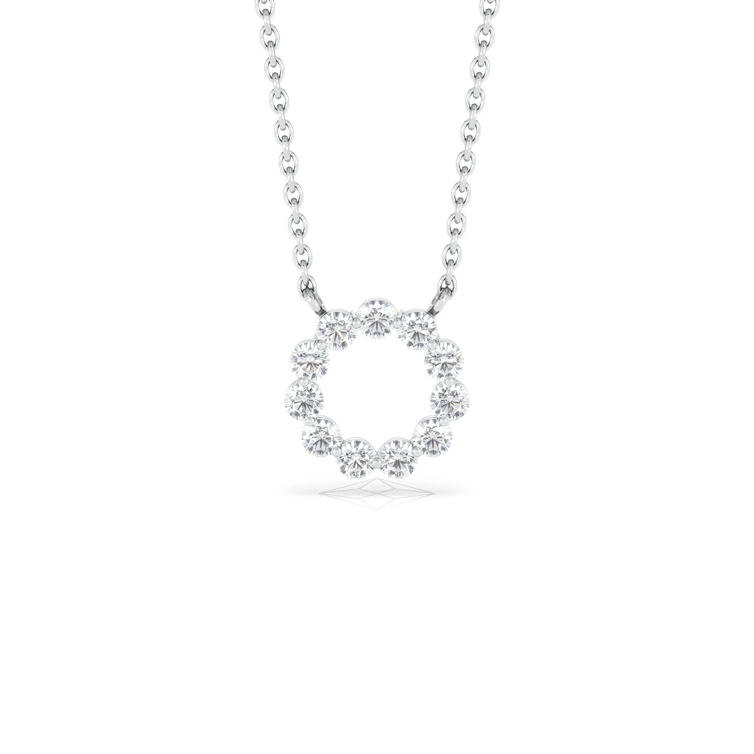 Lab Diamond Eternal Glow Circles Necklace 0.35ct in 925 Silver - Image 12