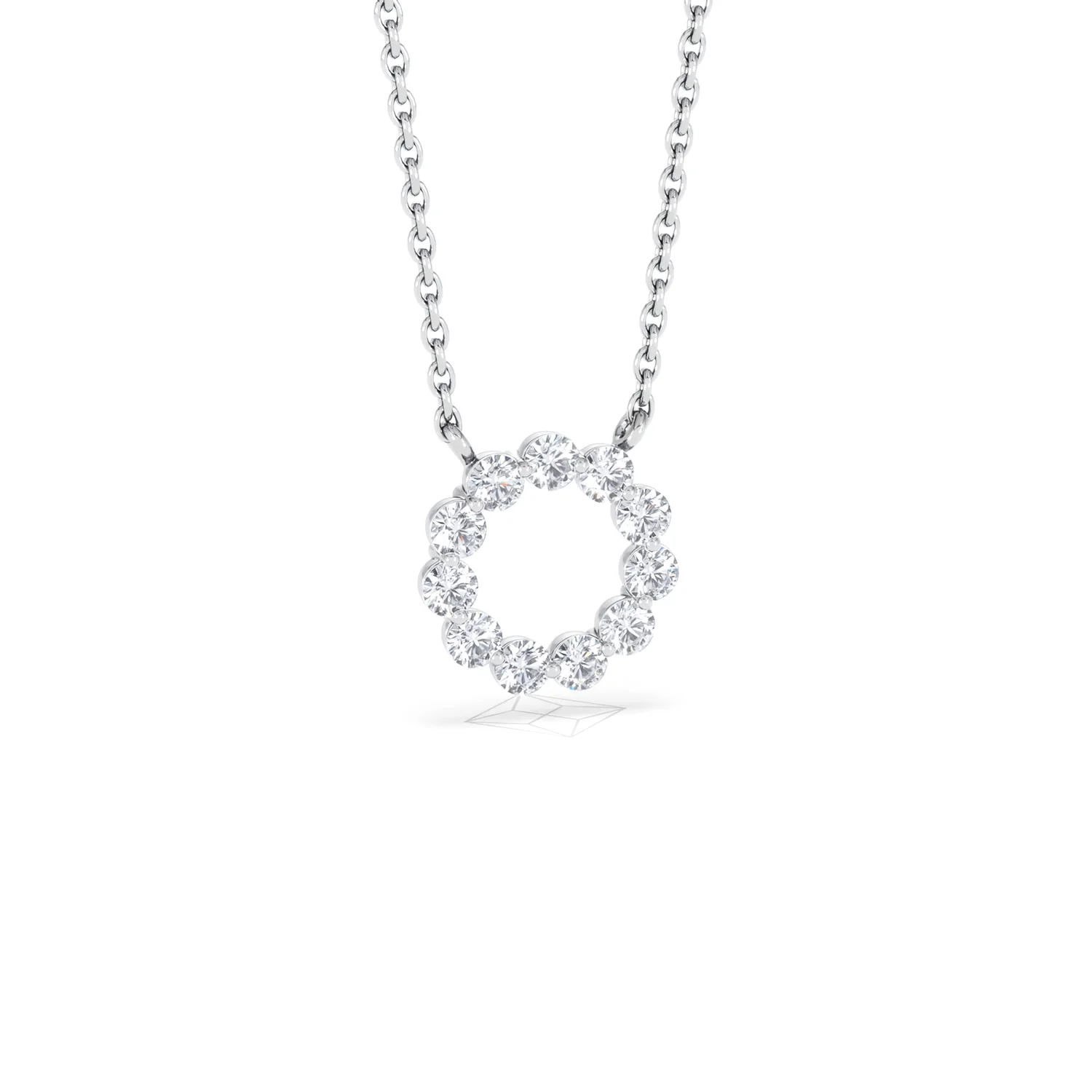 Lab Diamond Eternal Glow Circles Necklace 0.35ct in 925 Silver - Image 16