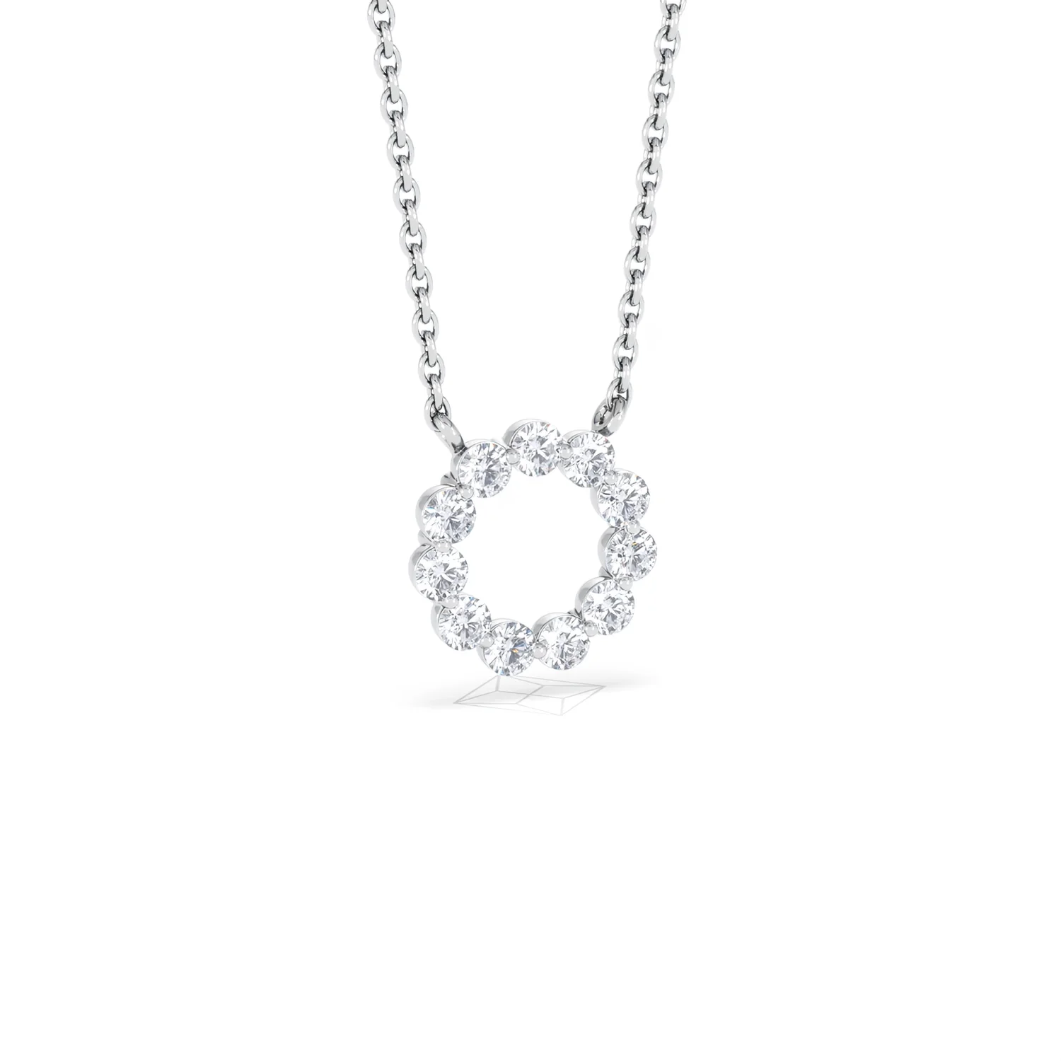 Lab Diamond Eternal Glow Circles Necklace 0.35ct in 925 Silver - Image 17