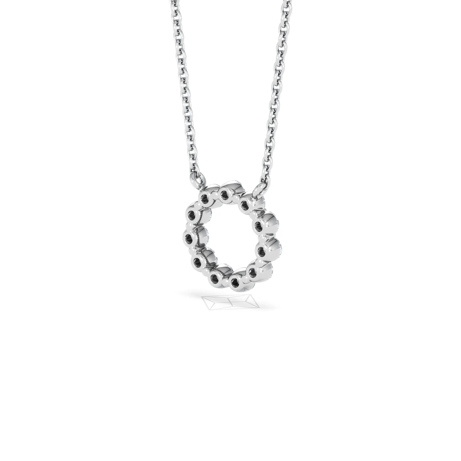 Lab Diamond Eternal Glow Circles Necklace 0.35ct in 925 Silver - Image 44